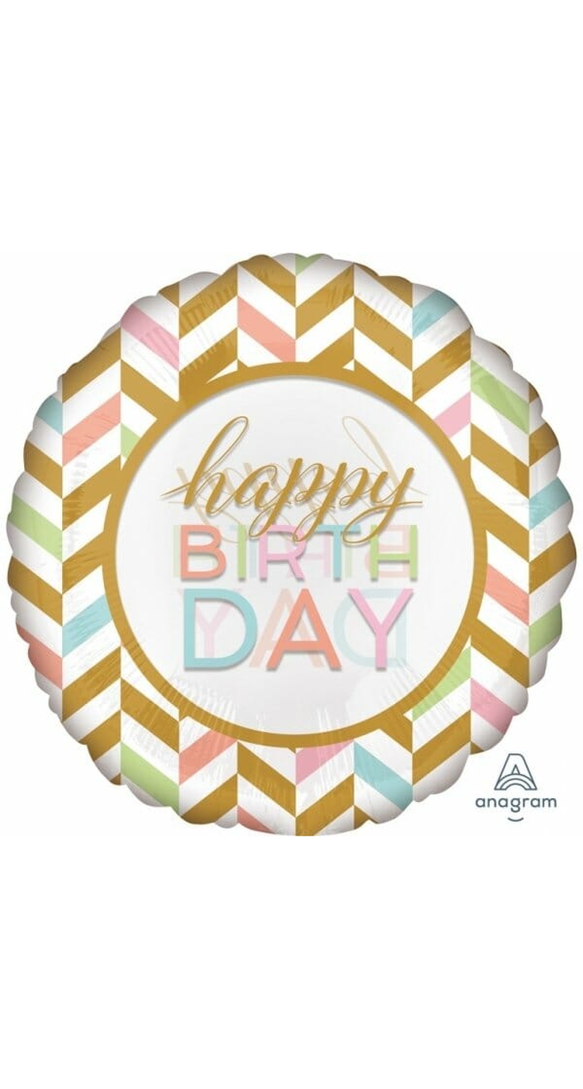 Happy Birthday Pastel Celebration Jumbo Foil Balloon - 28'' (71cm)