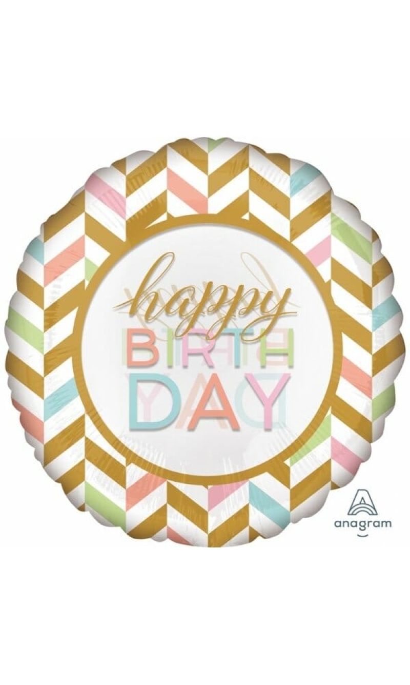 Happy Birthday Pastel Celebration Jumbo Foil Balloon - 28'' (71cm)