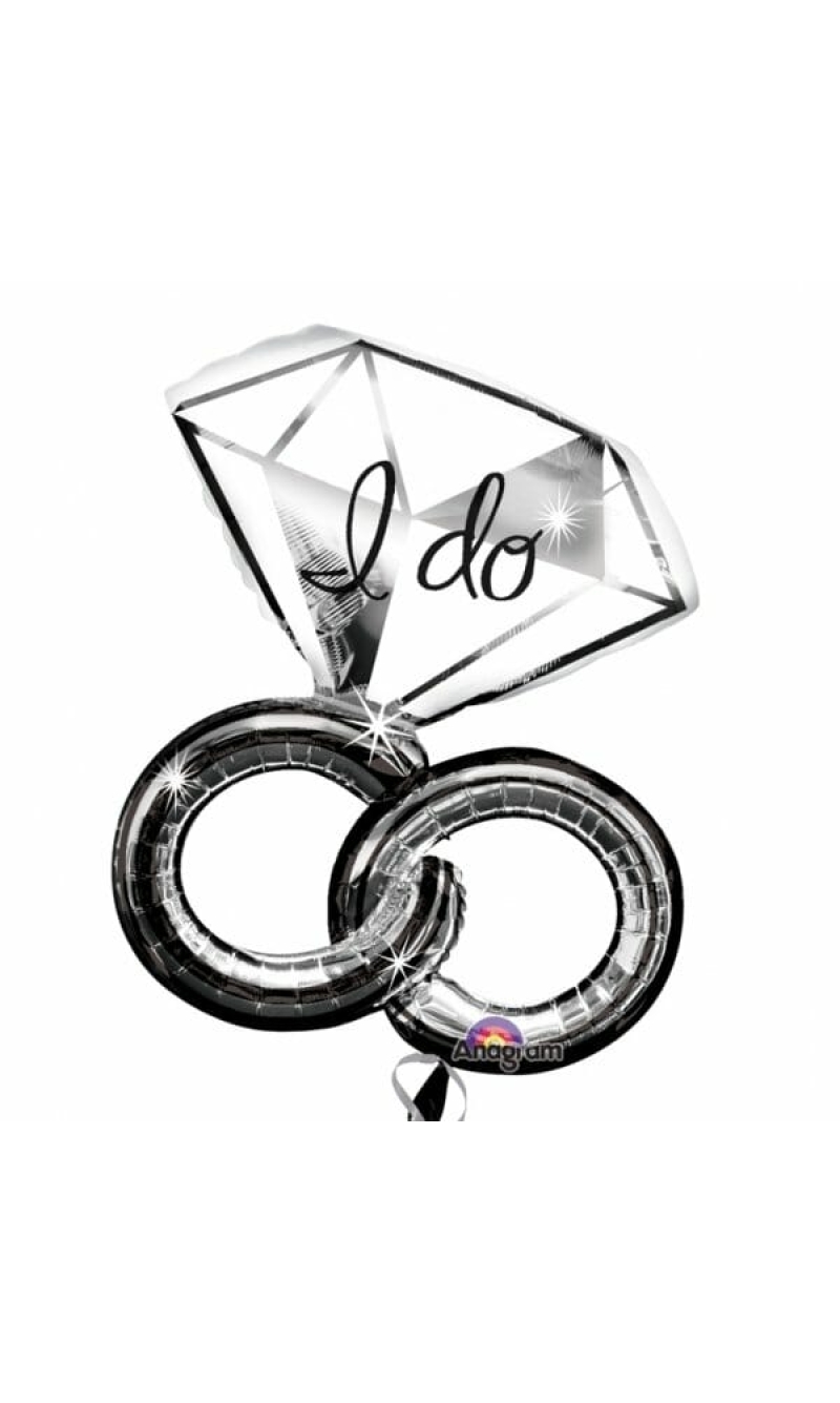 Wedding Rings SuperShape Foil Balloon - 30'' x 27'' (76cm x 69cm)