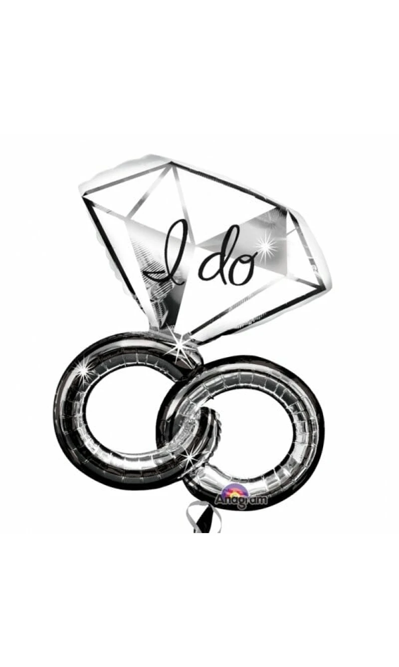 Wedding Rings SuperShape Foil Balloon - 30'' x 27'' (76cm x 69cm)