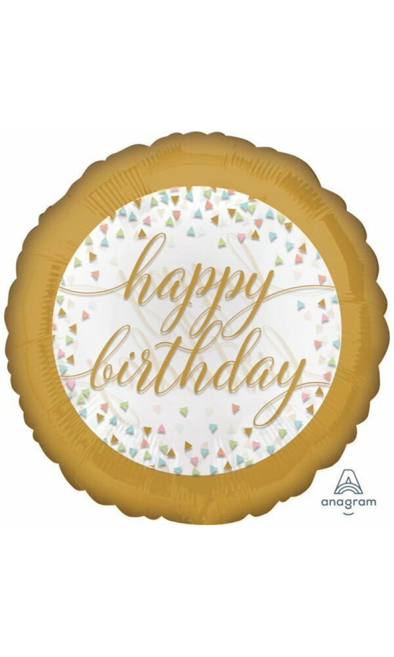 Happy Birthday Pastel Confetti Standard Foil Balloon - 18'' (43cm)