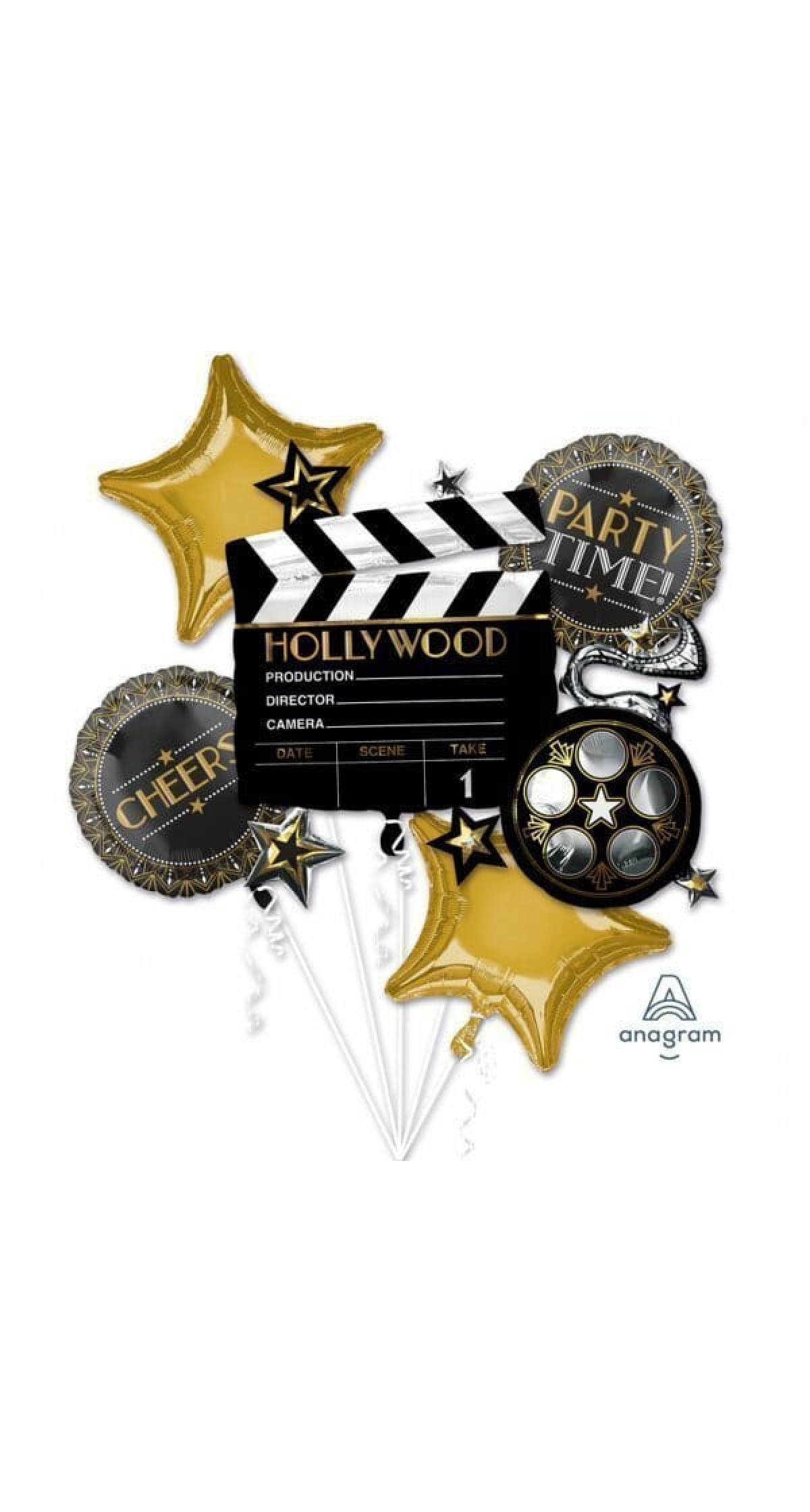 Lights Camera Action Balloon Foil Bouquet - 5 pk