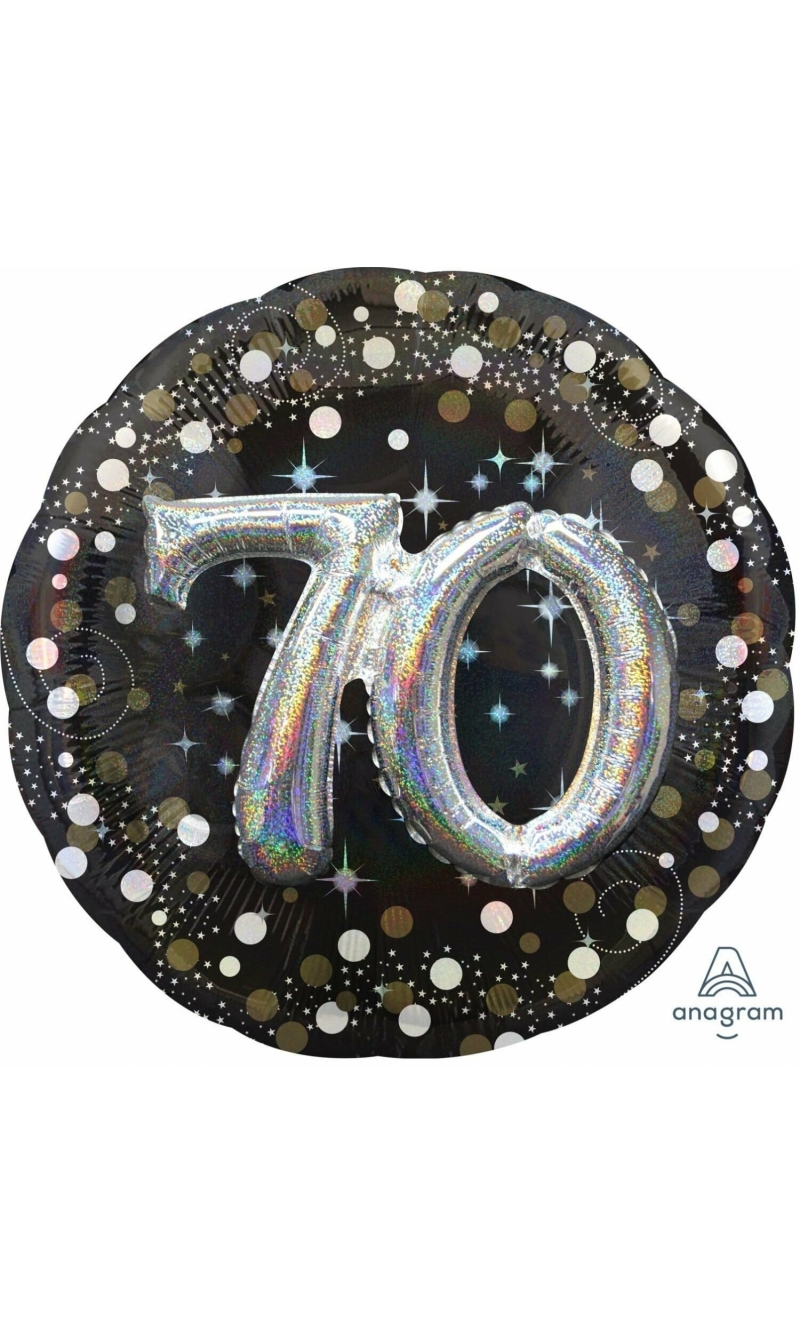 Sparkling 70th Birthday 3D Multi-Balloon Foil Balloon 32" (81cm)
