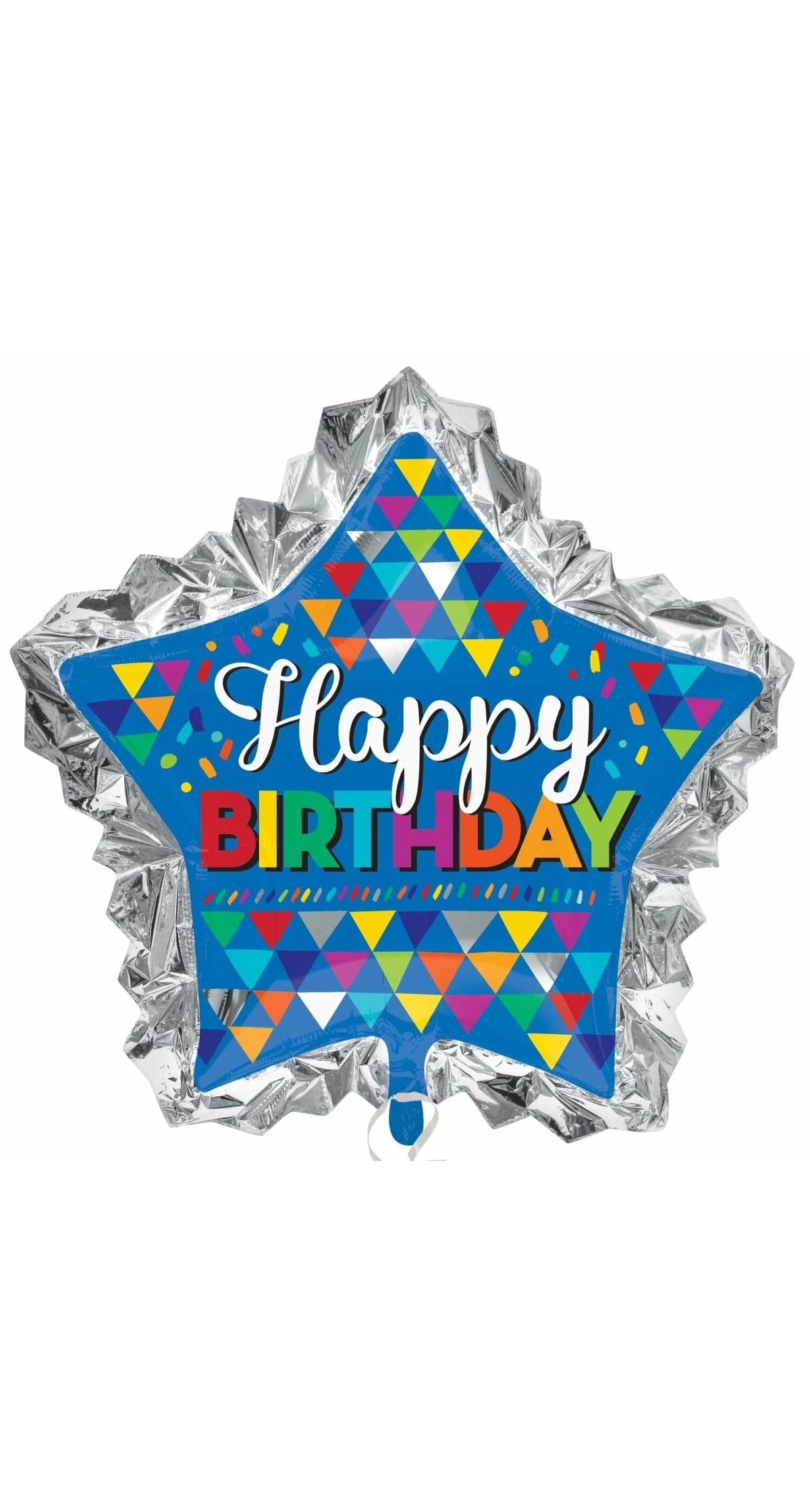 Happy Birthday Primary Sketchy Patterns SuperShape Foil Balloon - 86 x 81 cm