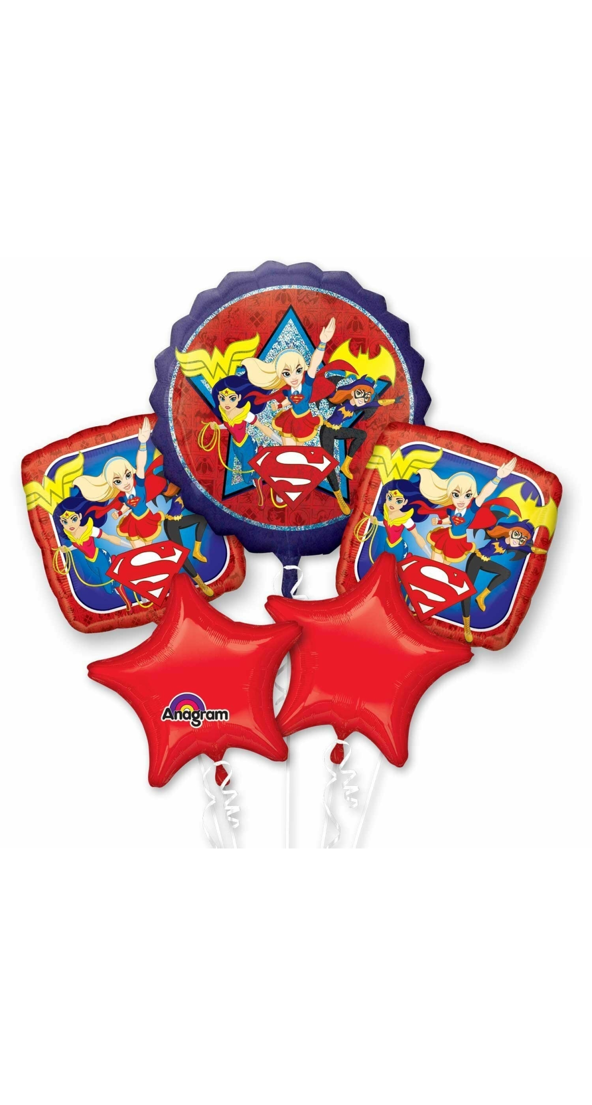 DC Super Hero Girls Bouquet Foil Balloon - 5pk