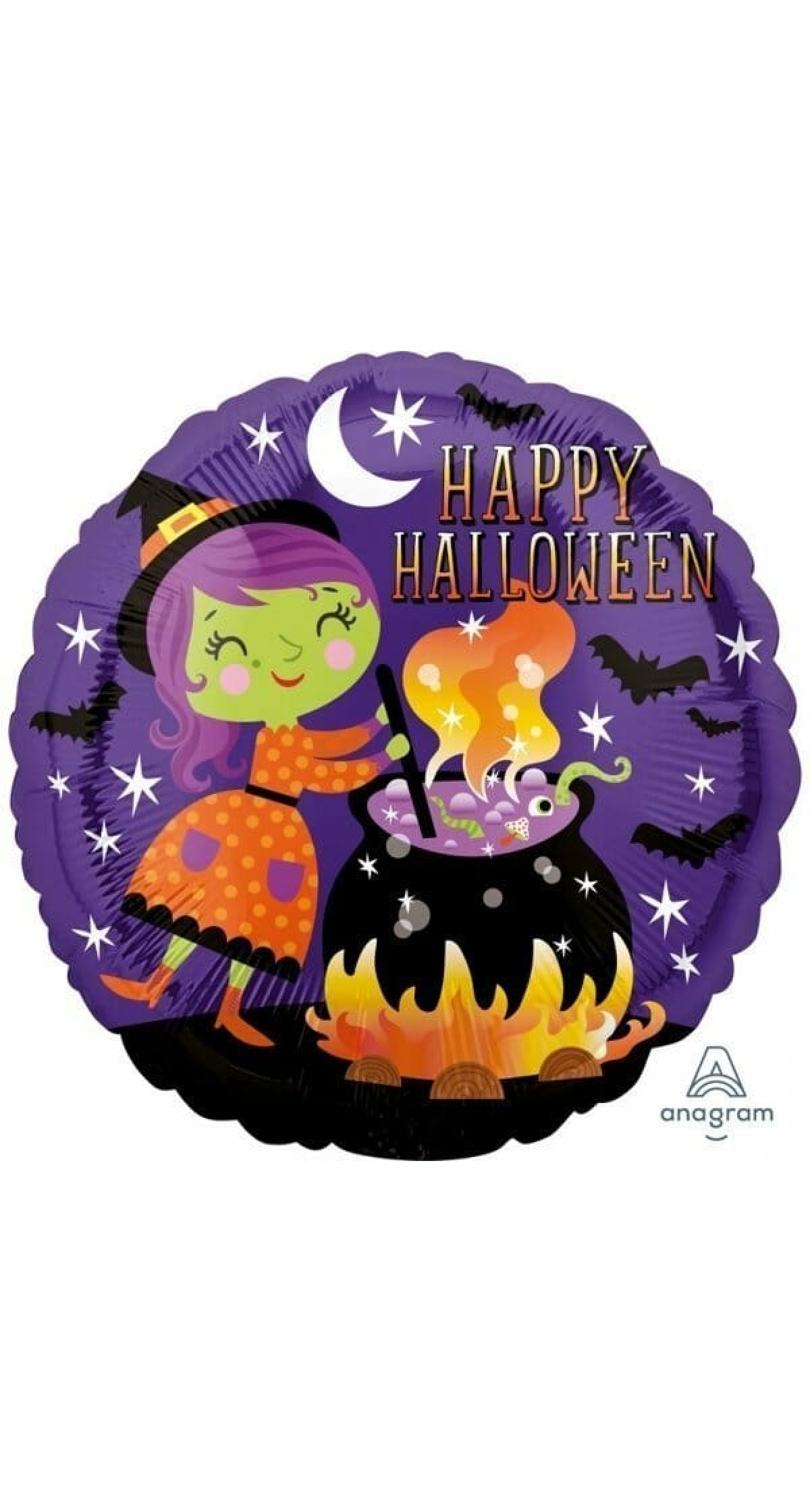 Halloween Witch & Cauldron Foil Balloon - 43cm