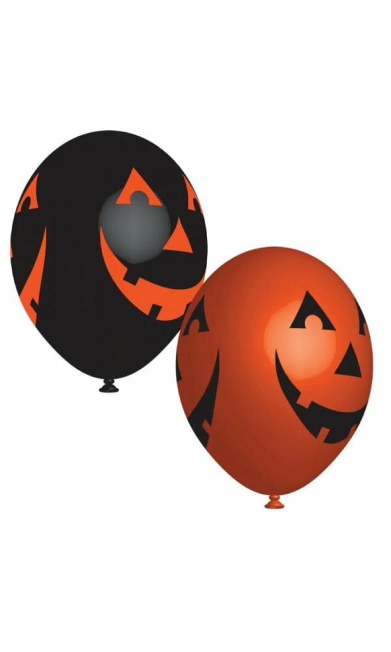 Smiling Pumpkin Latex Balloons 11" - 6pk