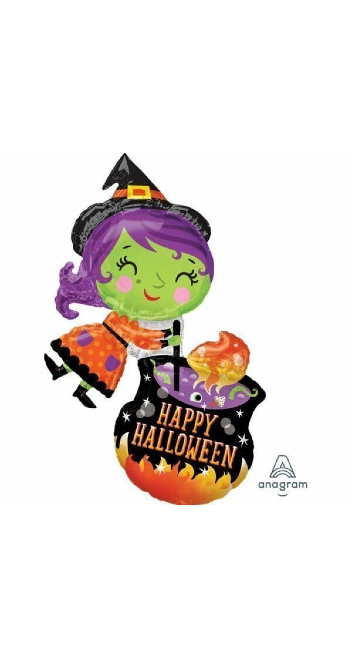 Halloween Witch & Cauldron SuperShape Foil Balloon - 63cm x 71cm