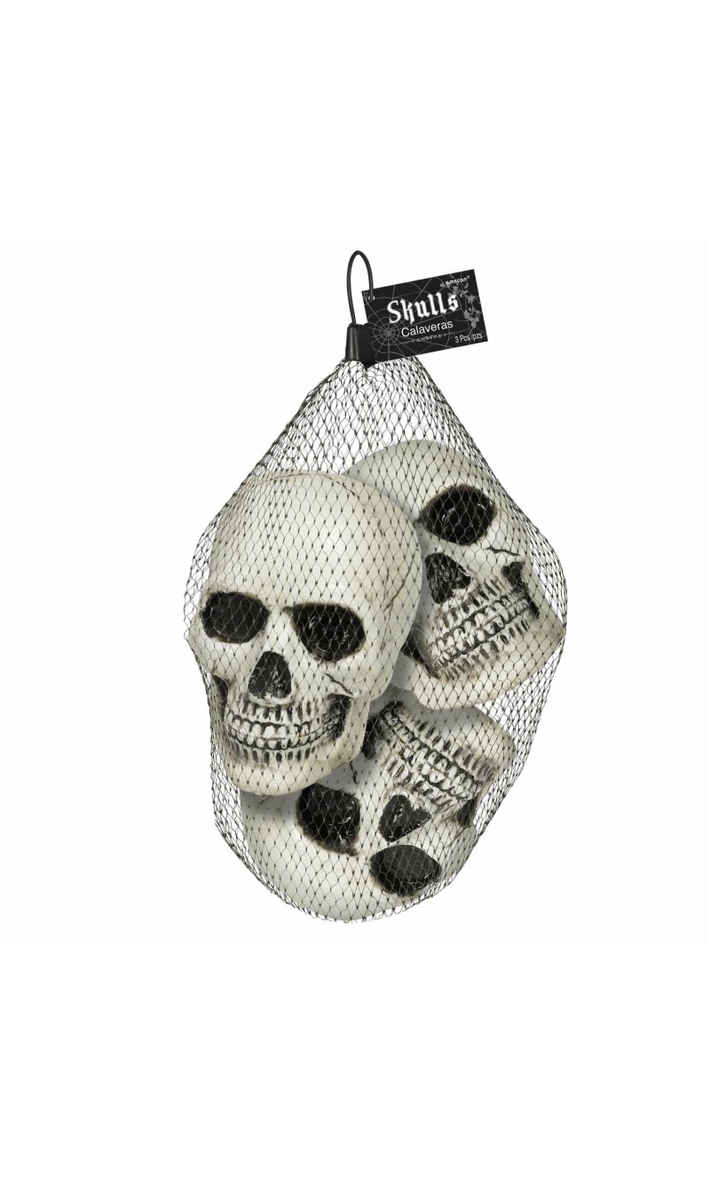 Skull Fright Night Plastic 10cm x 10cm - 3pk