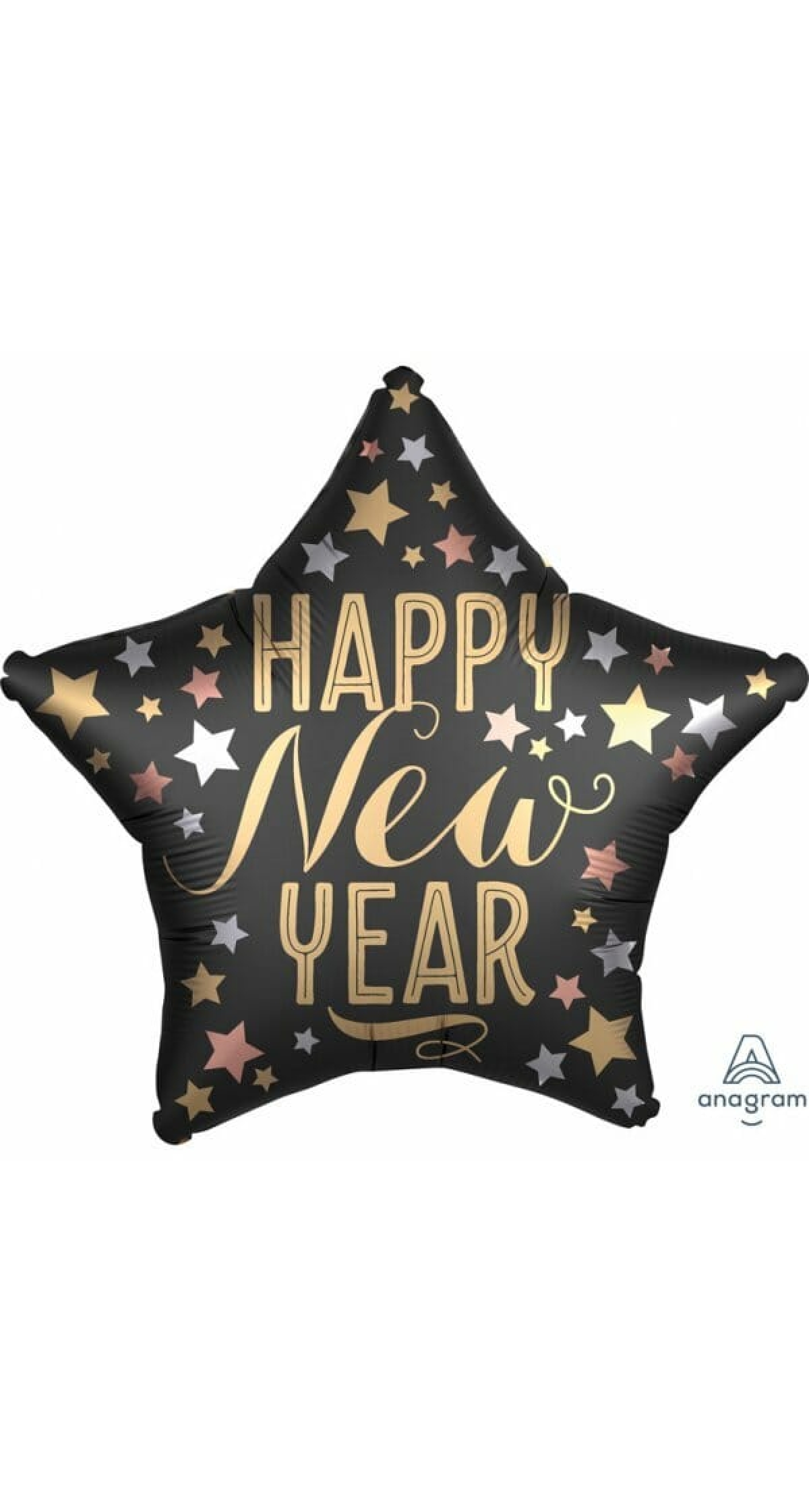 Happy New Year Star Satin Foil Balloon - 43cm