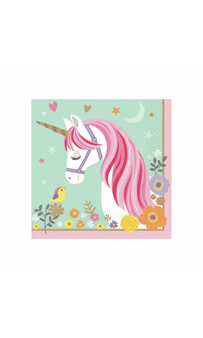 Magical Unicorn Luncheon Napkins 2ply 32.7cm x 32.7cm - 16pk