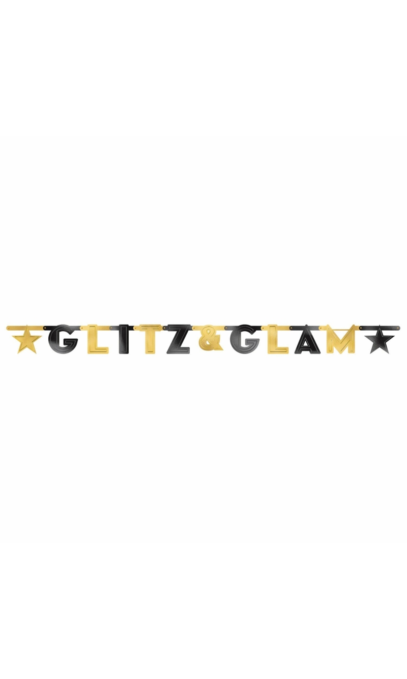 Hollywood Glitz & Glam Large Foil Letter Banner - 210cm