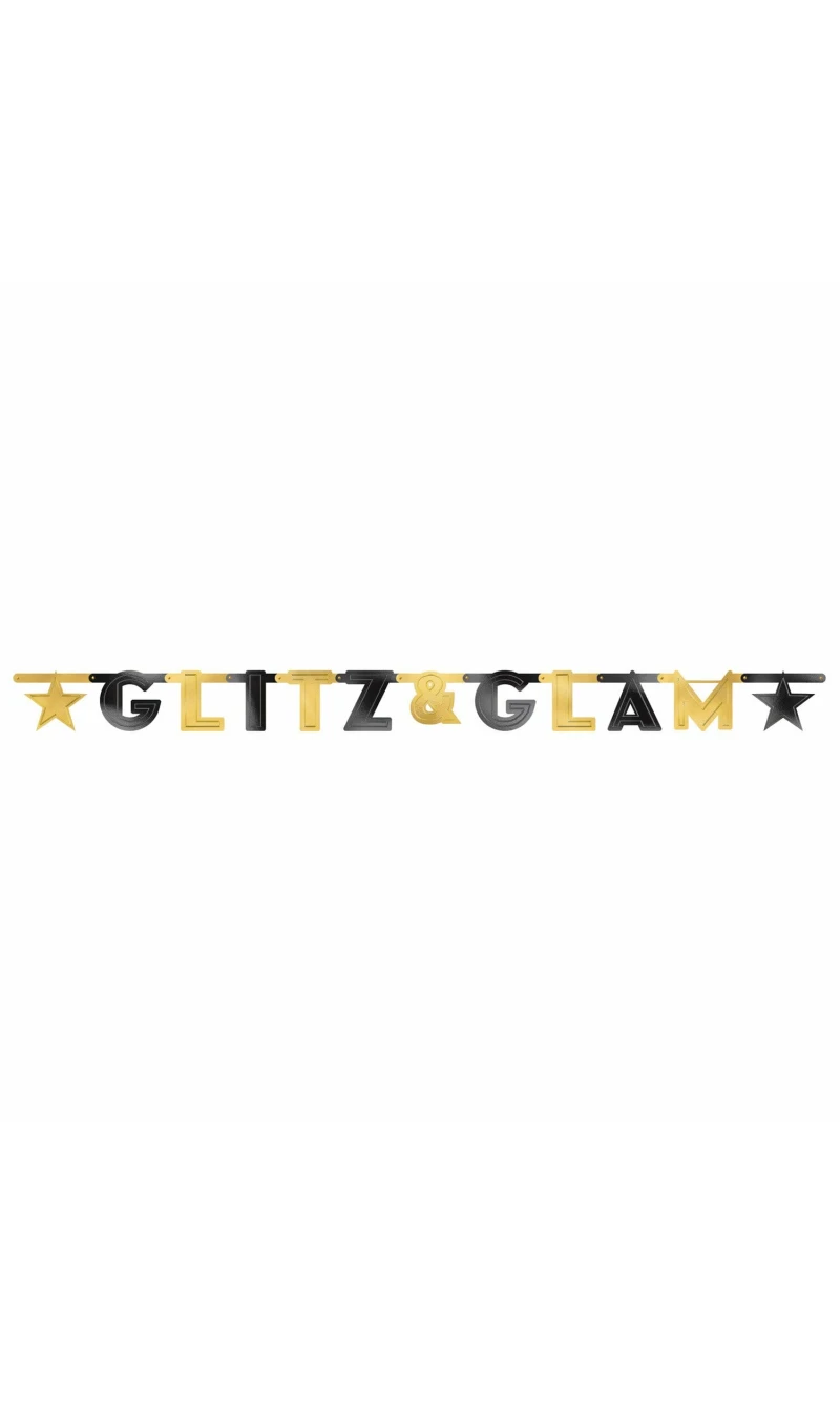 Hollywood Glitz & Glam Large Foil Letter Banner - 210cm