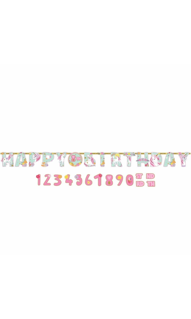 Magical Unicorn Jumbo Paper Banner Kit - 3.2 m
