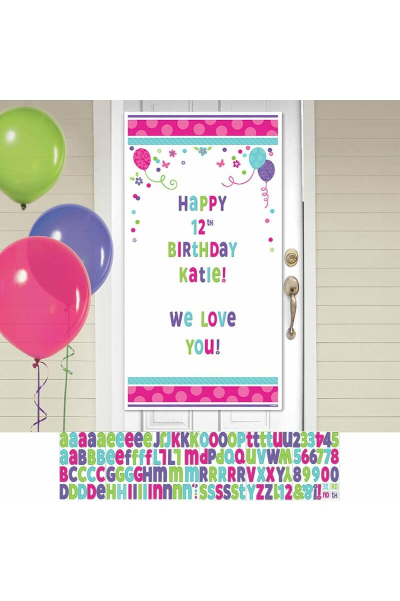 Pink & Teal Customizable Door Decorating Kit