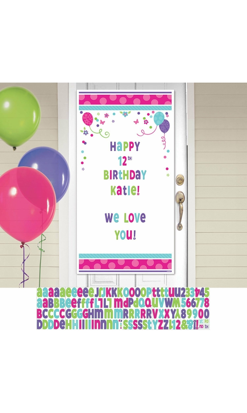 Pink & Teal Customizable Door Decorating Kit
