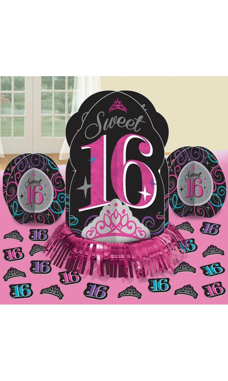 Sweet 16 Table Decorating Kit - 3pk + Confetti