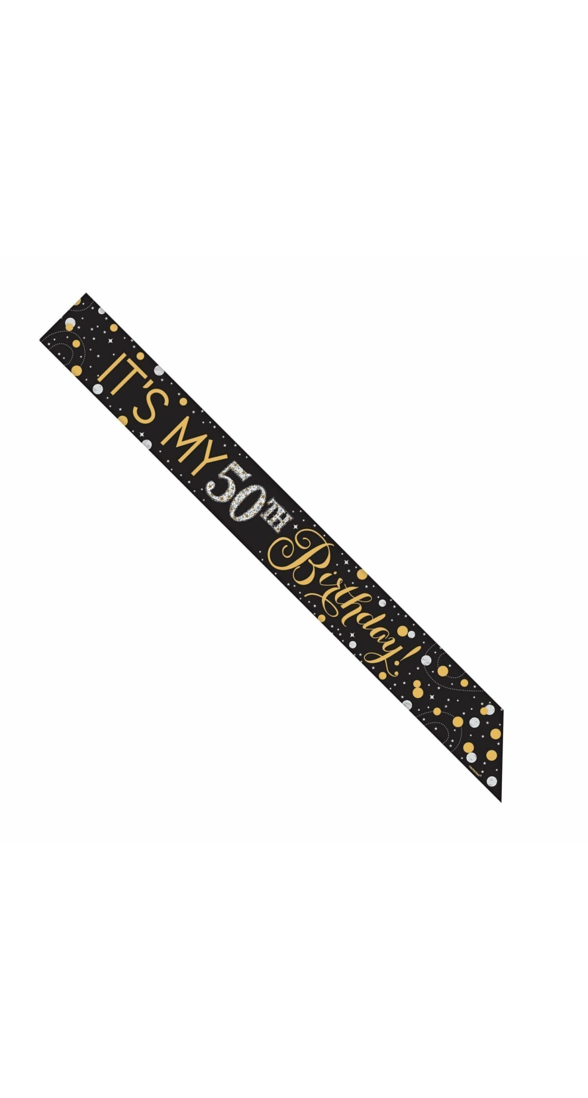 Sparkling Gold Celebration Add Any Age Sash - 152.4 cm