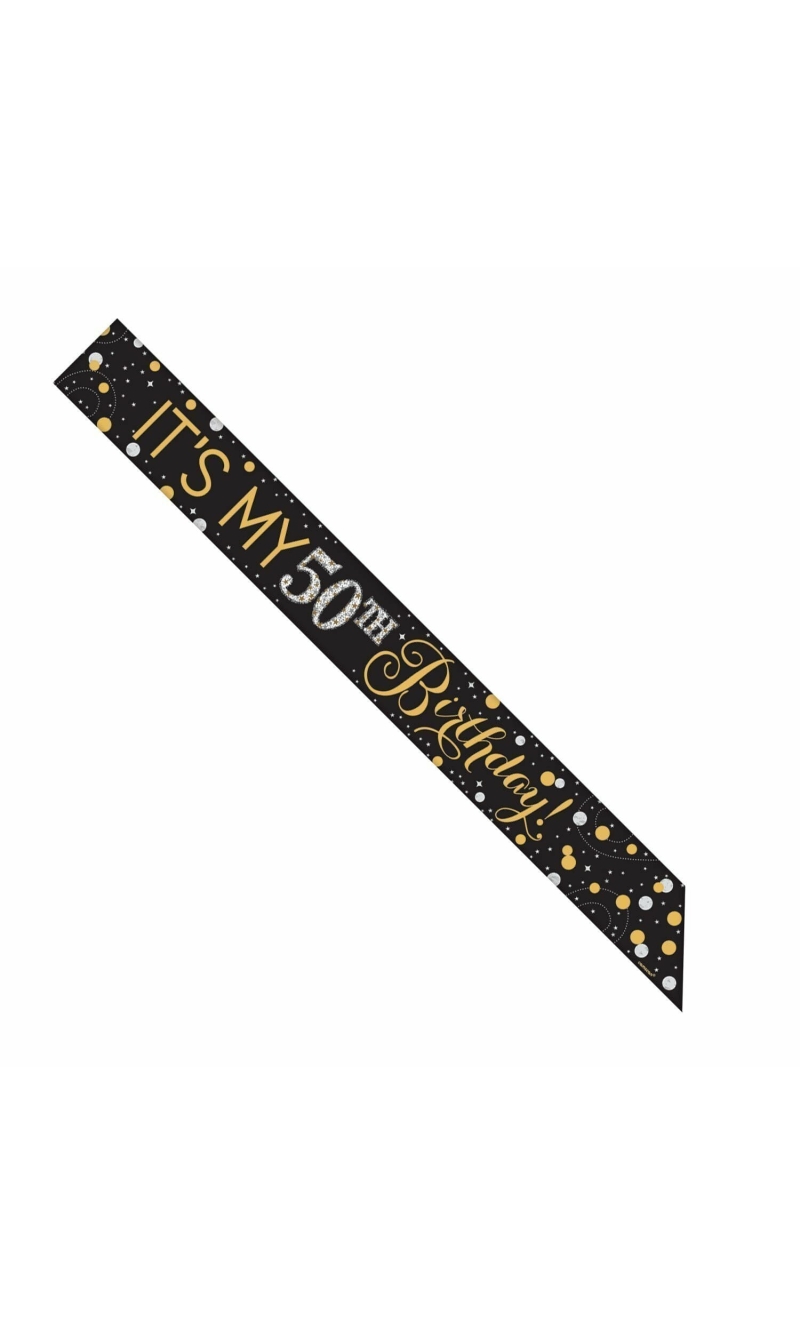 Sparkling Gold Celebration Add Any Age Sash - 152.4 cm