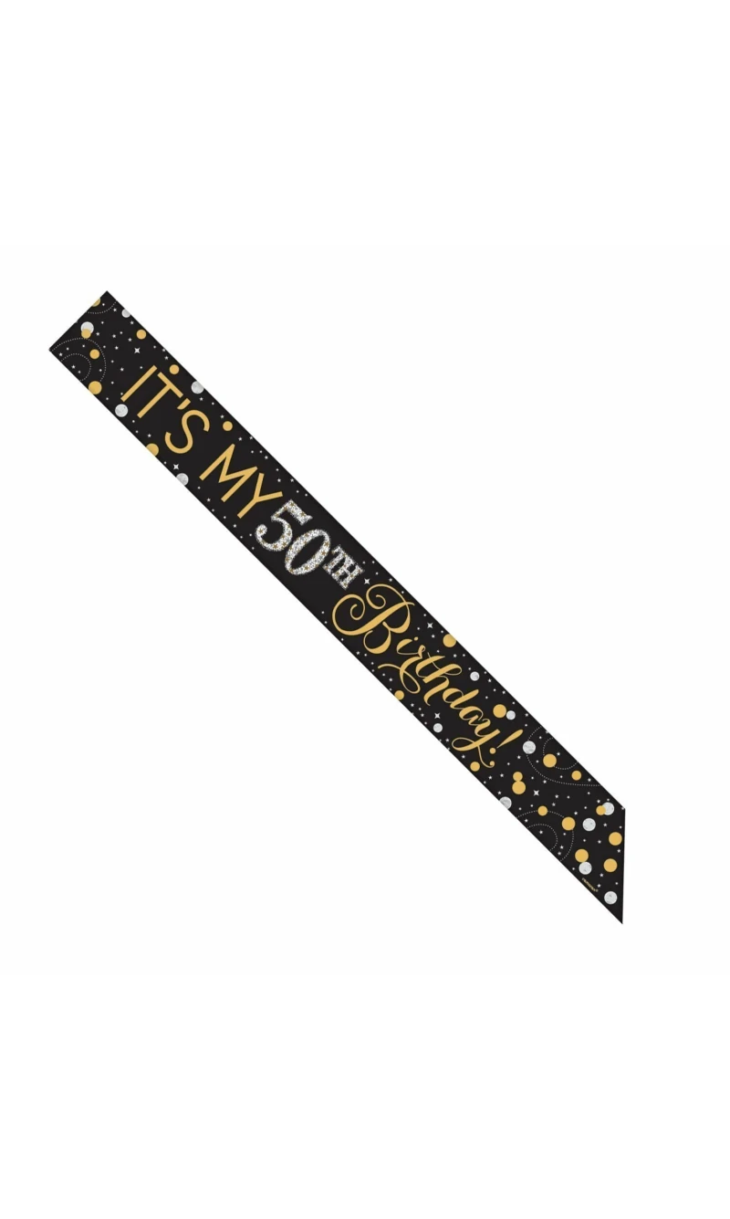 Sparkling Gold Celebration Add Any Age Sash - 152.4 cm