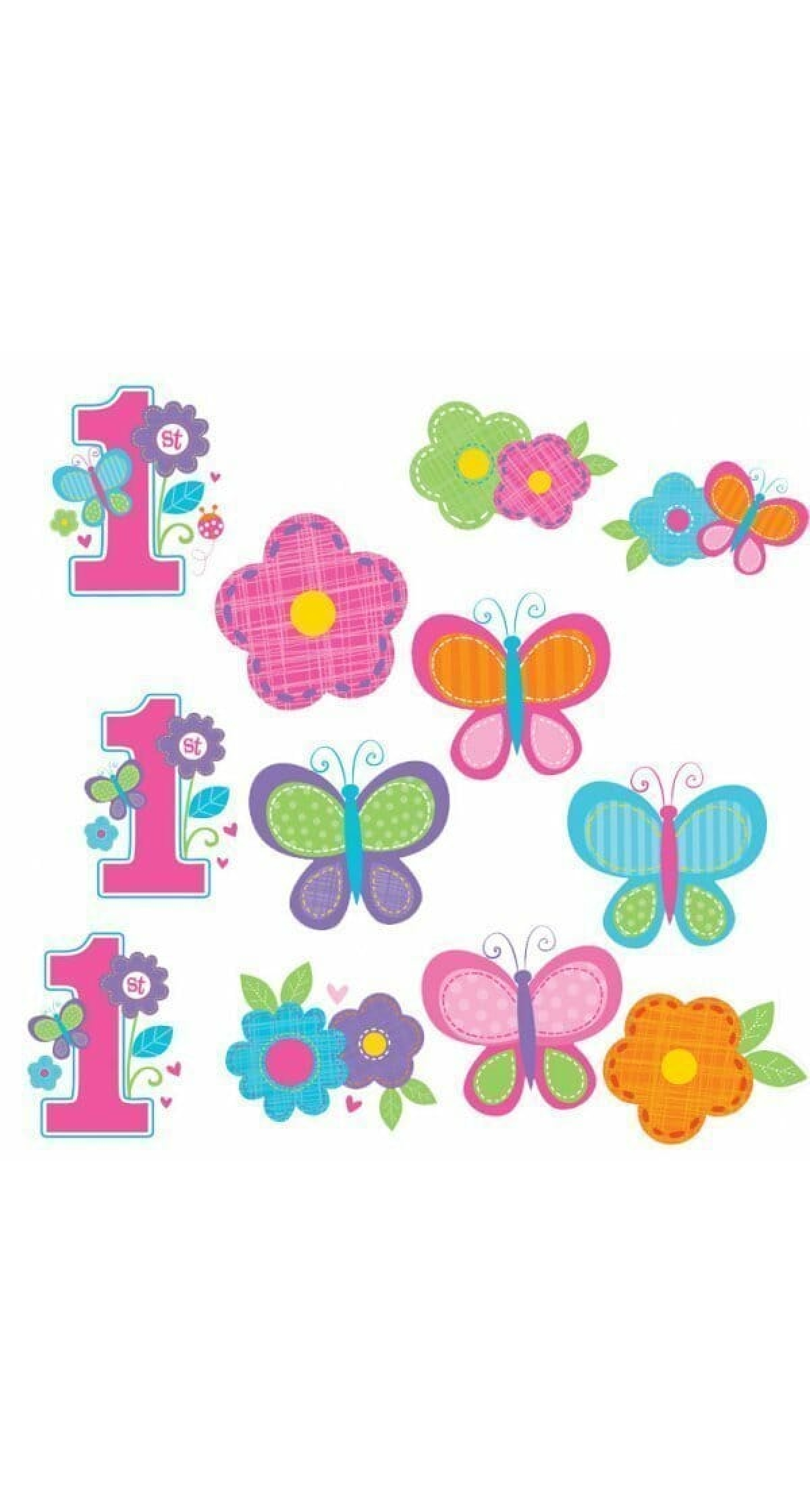 Sweet 1st Birthday Girl Cutouts - 12pk