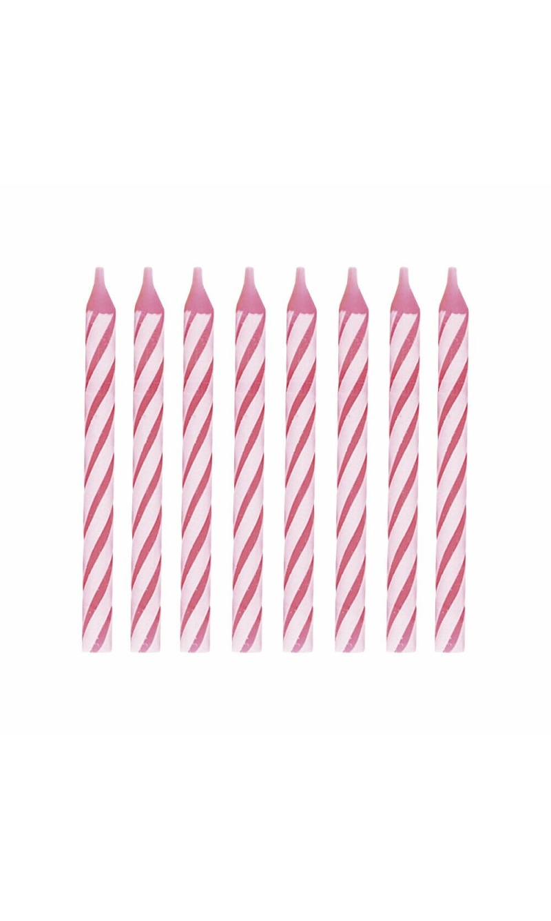 Pink Spiral Birthday Candles - 24pk