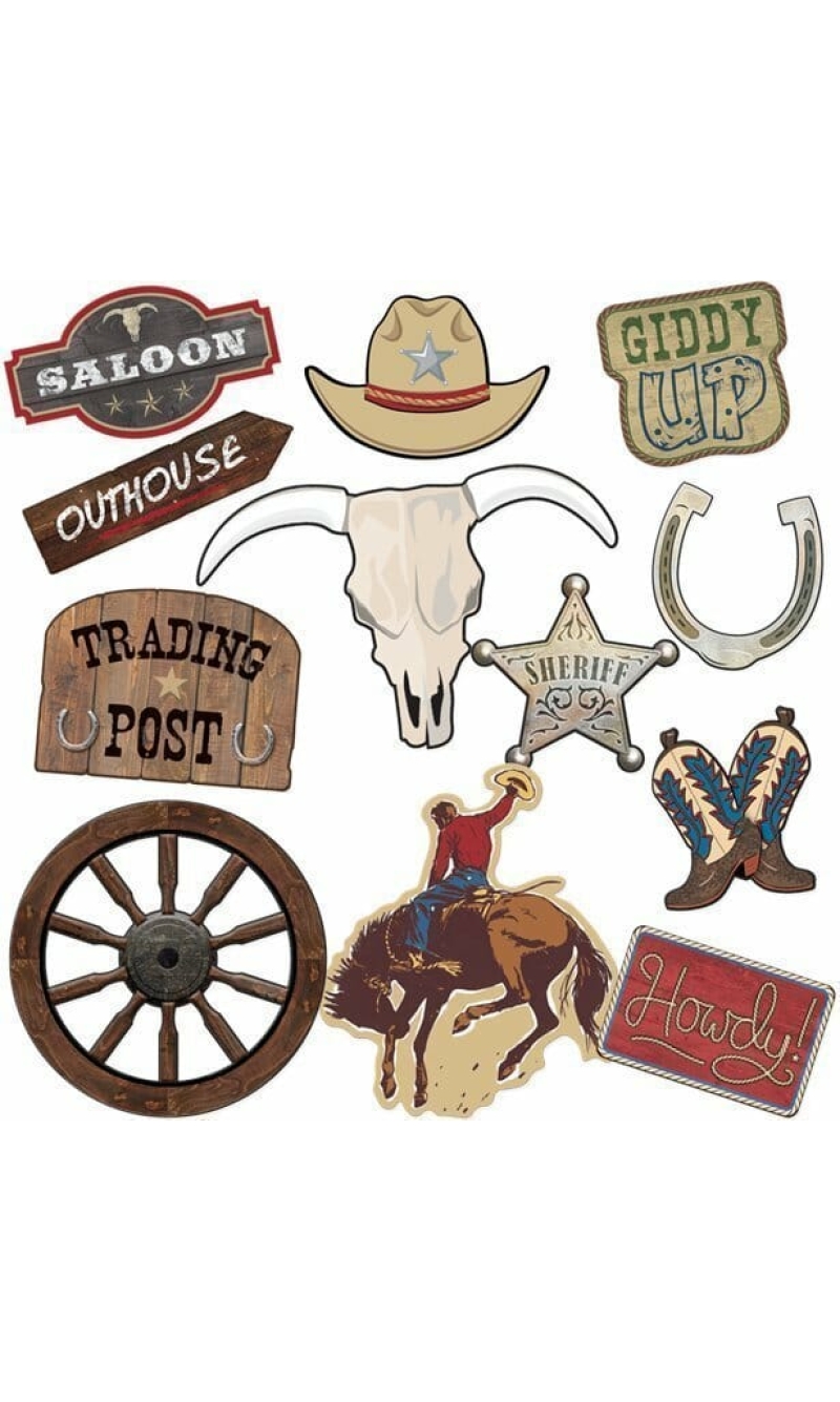 Western Party Decoration Cutouts - 12pcs