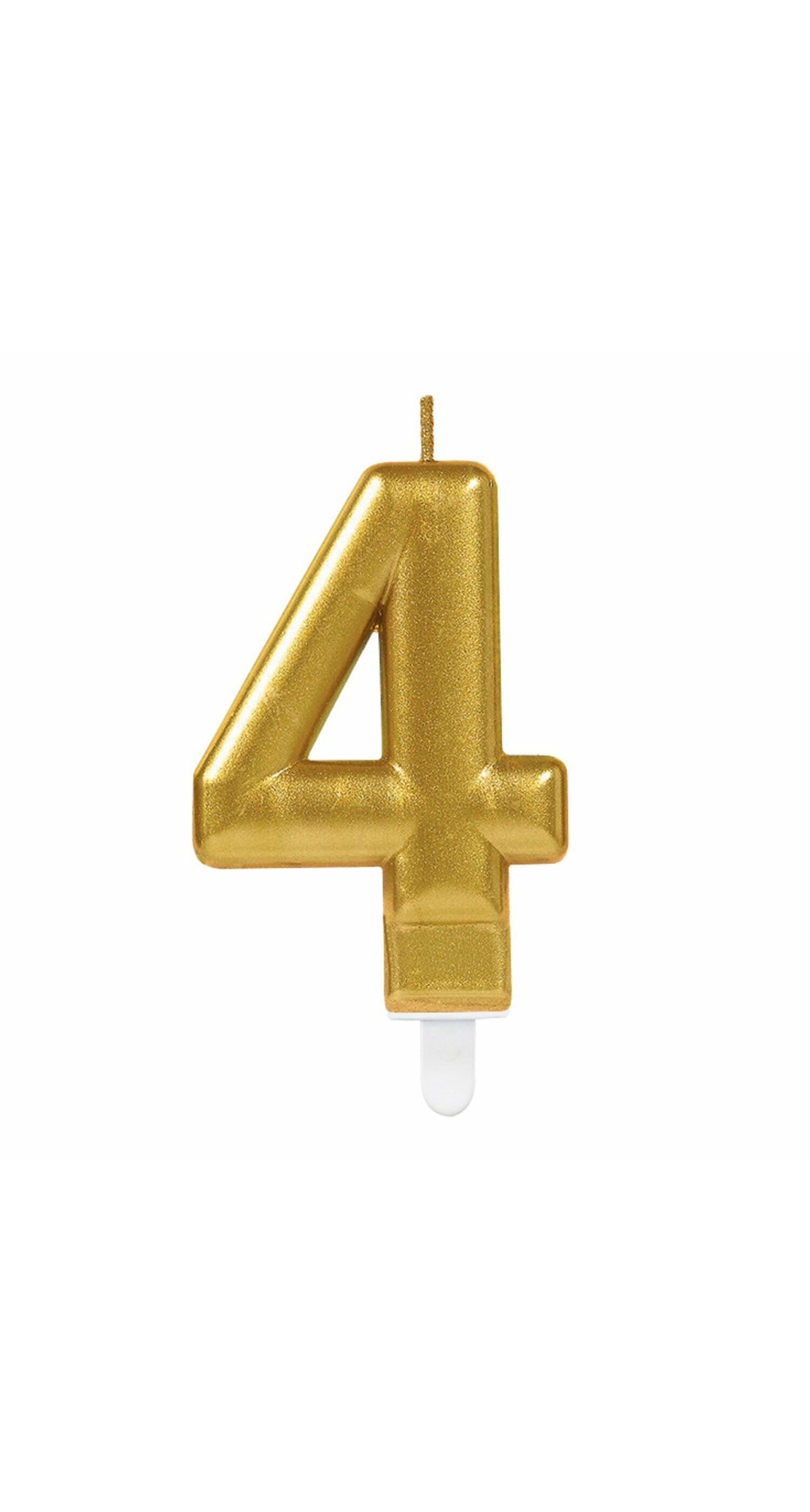 Candle Number 4 Sparkling Celebrations Gold - 7.5cm