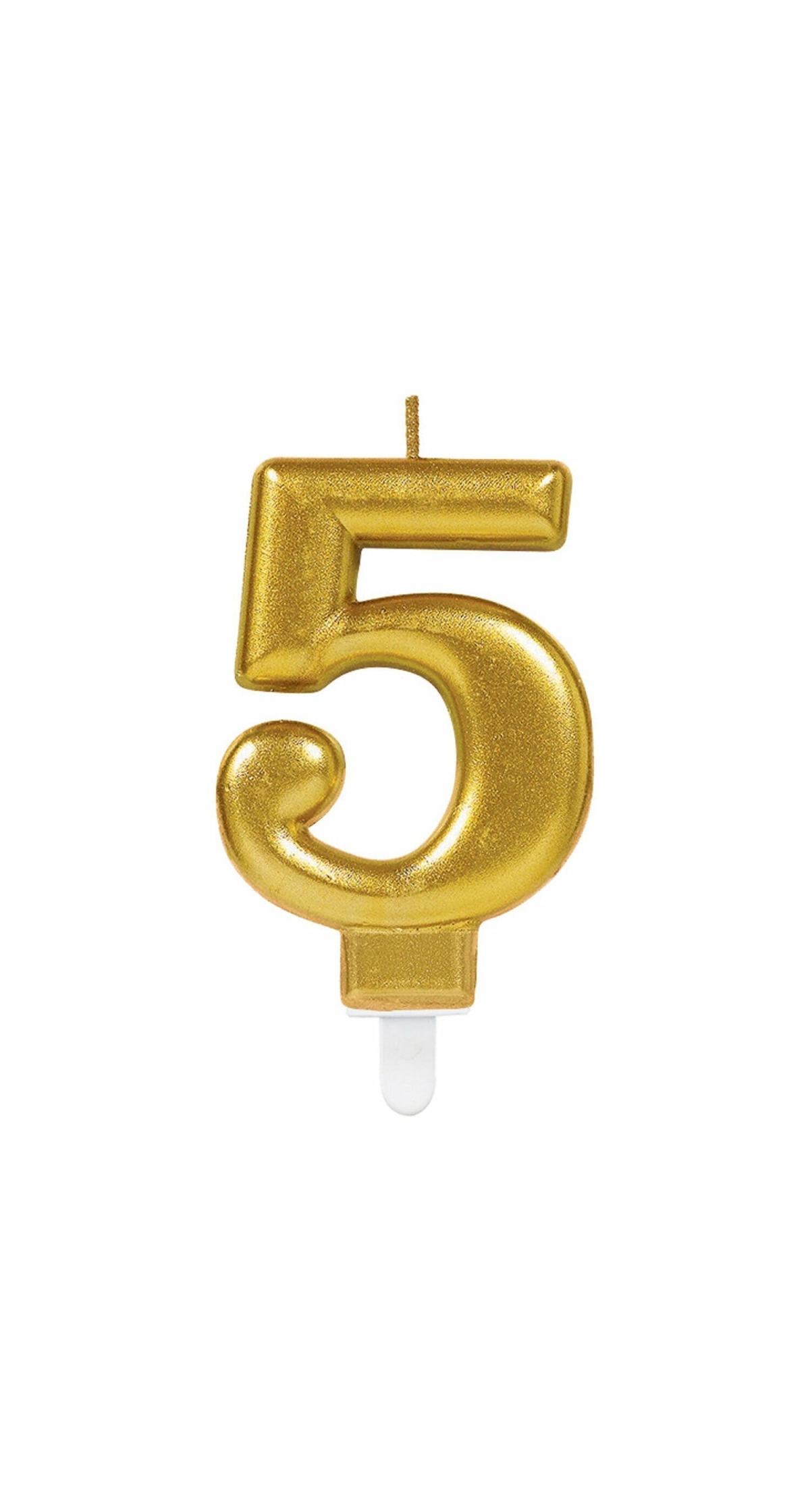Candle Number 5 Sparkling Celebrations Gold - 7.5cm
