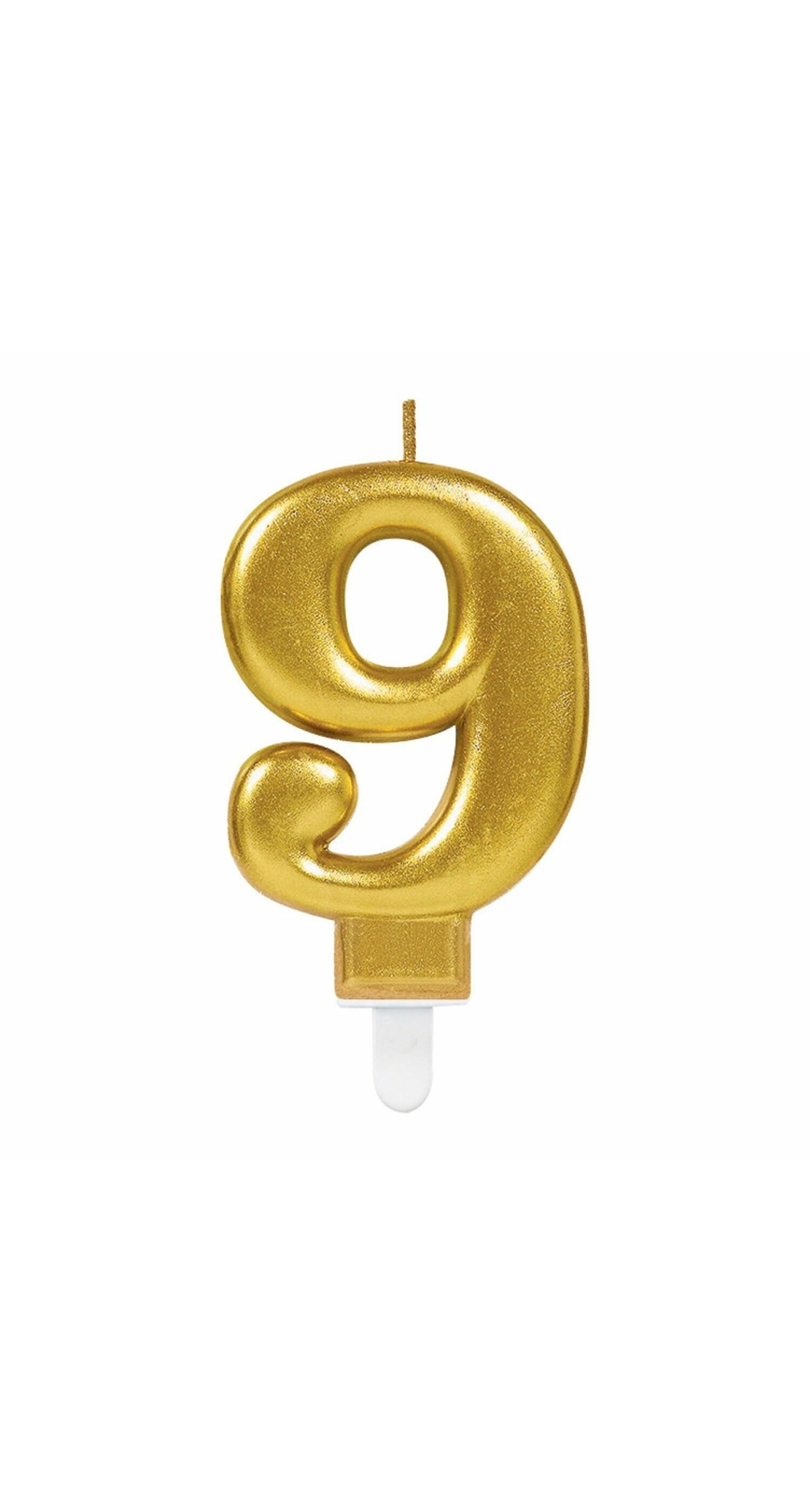Candle Number 9 Sparkling Celebrations Gold - 7.5cm