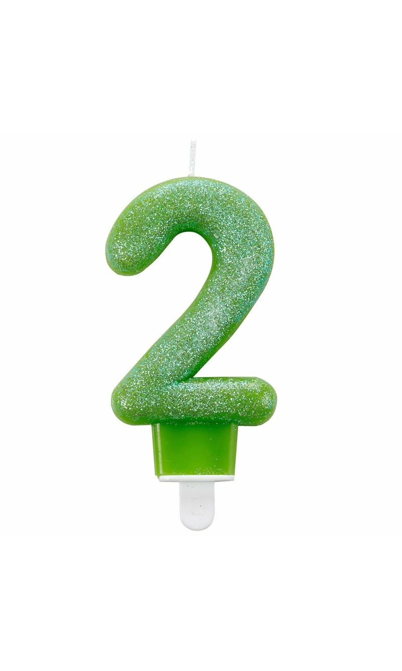 Number Candle 2 Glitter Height 7.6 cm