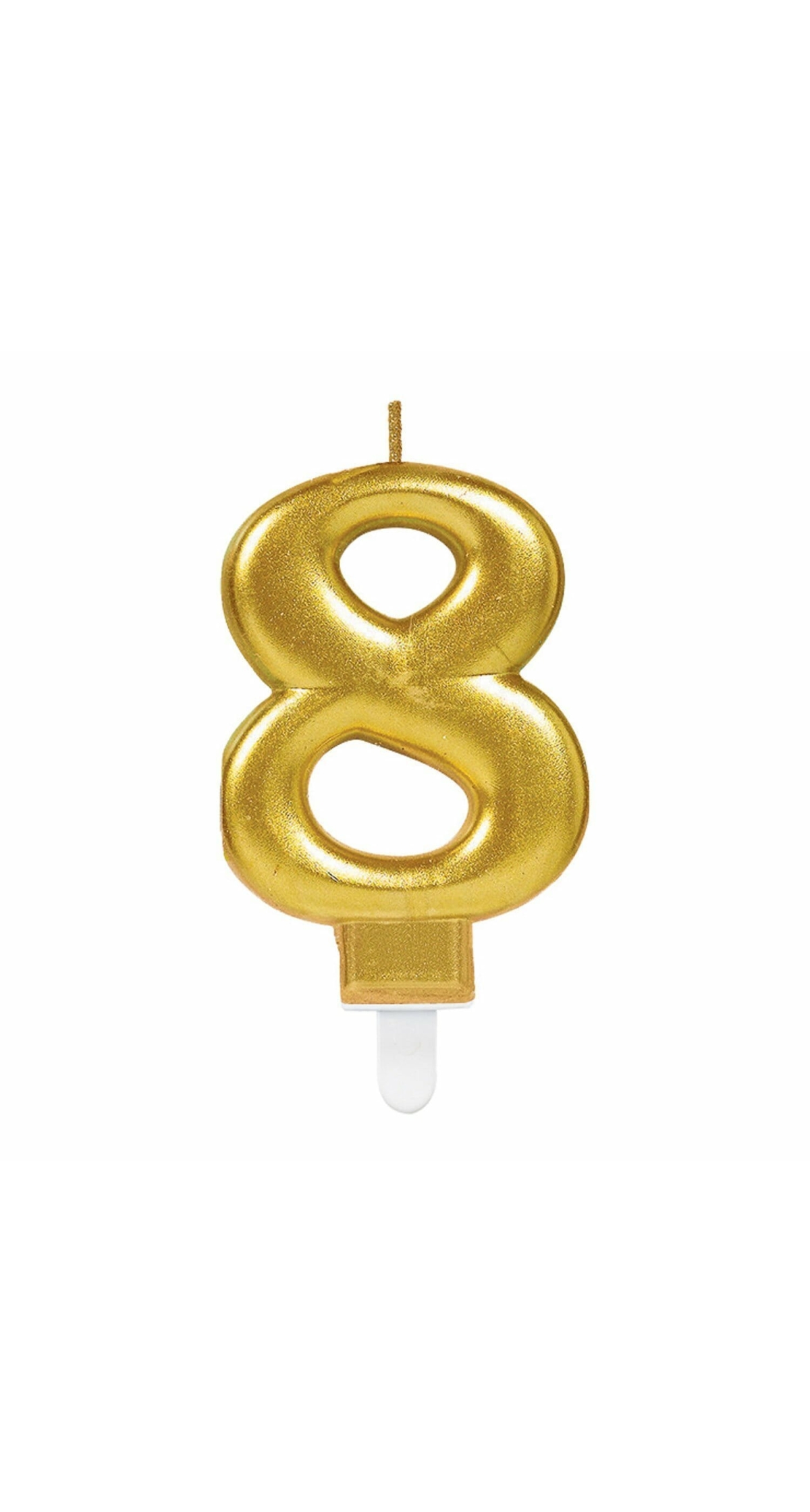 Candle Number 8 Sparkling Celebrations Gold - 7.5cm