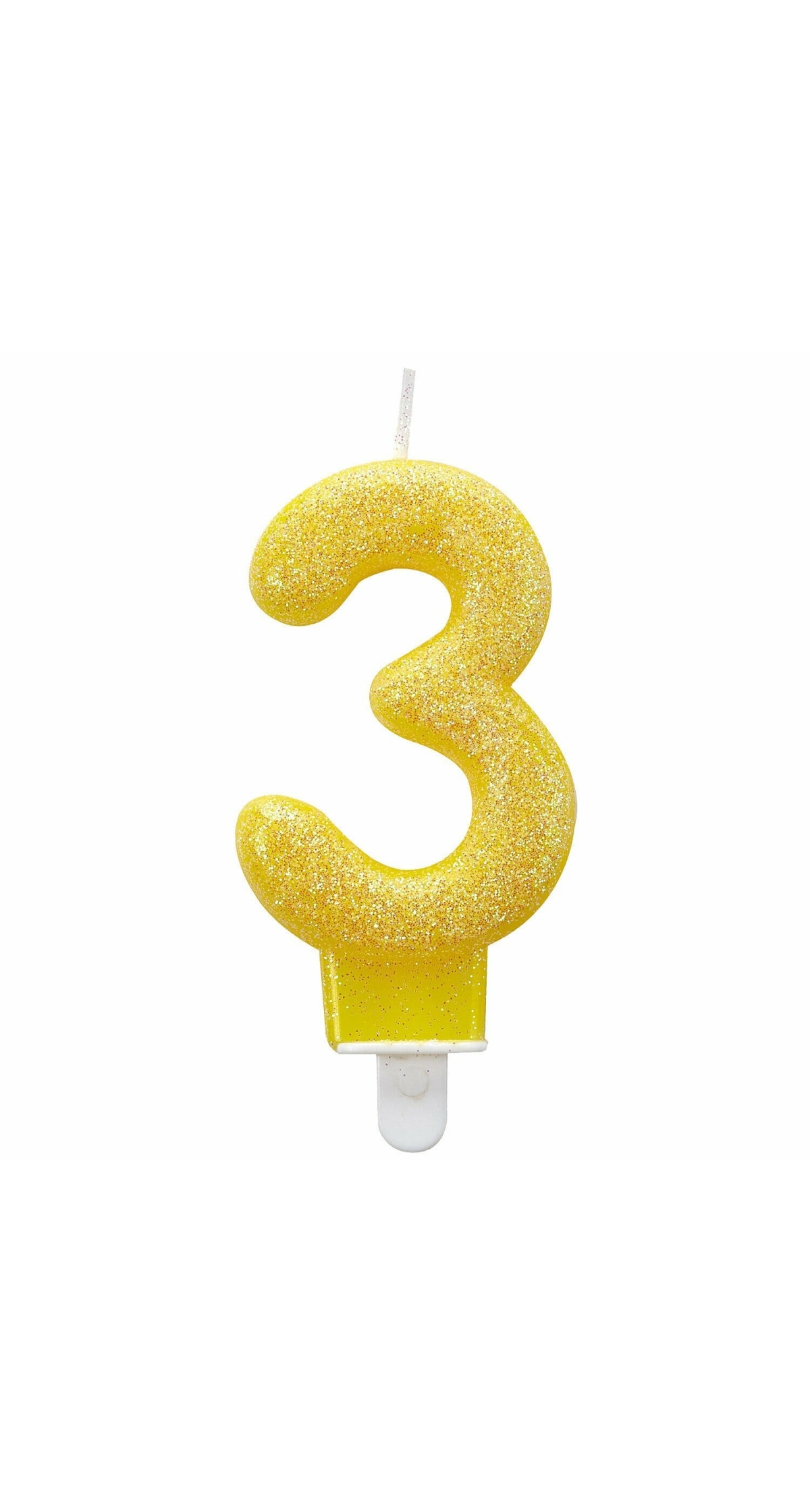 Number Candle 3 Glitter Height 7.6 cm