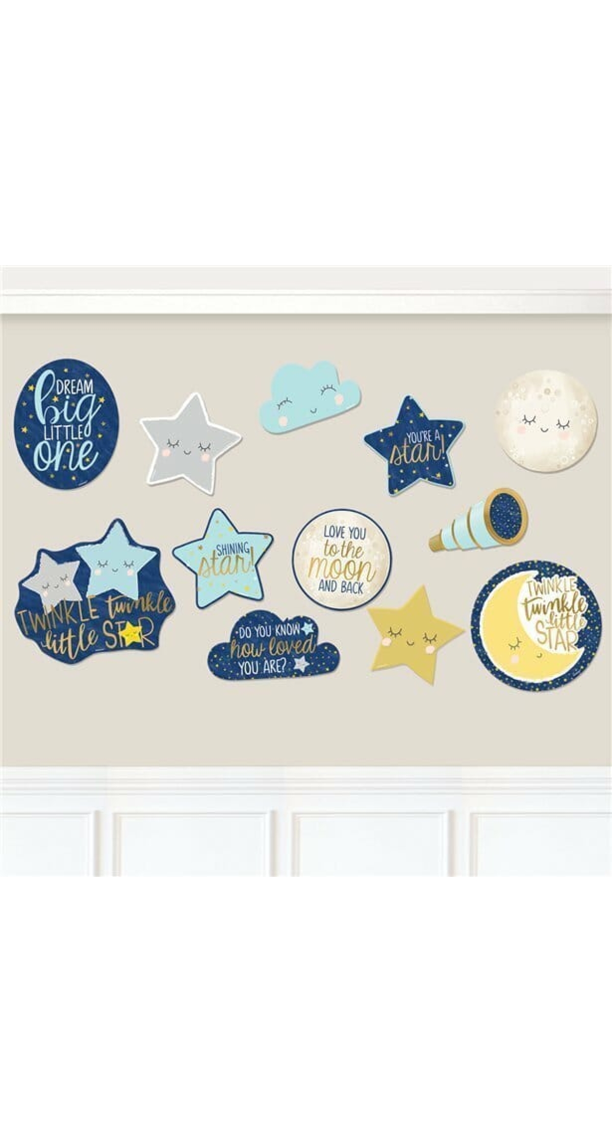 Twinkle Little Star Cutout Decorations - 12pk