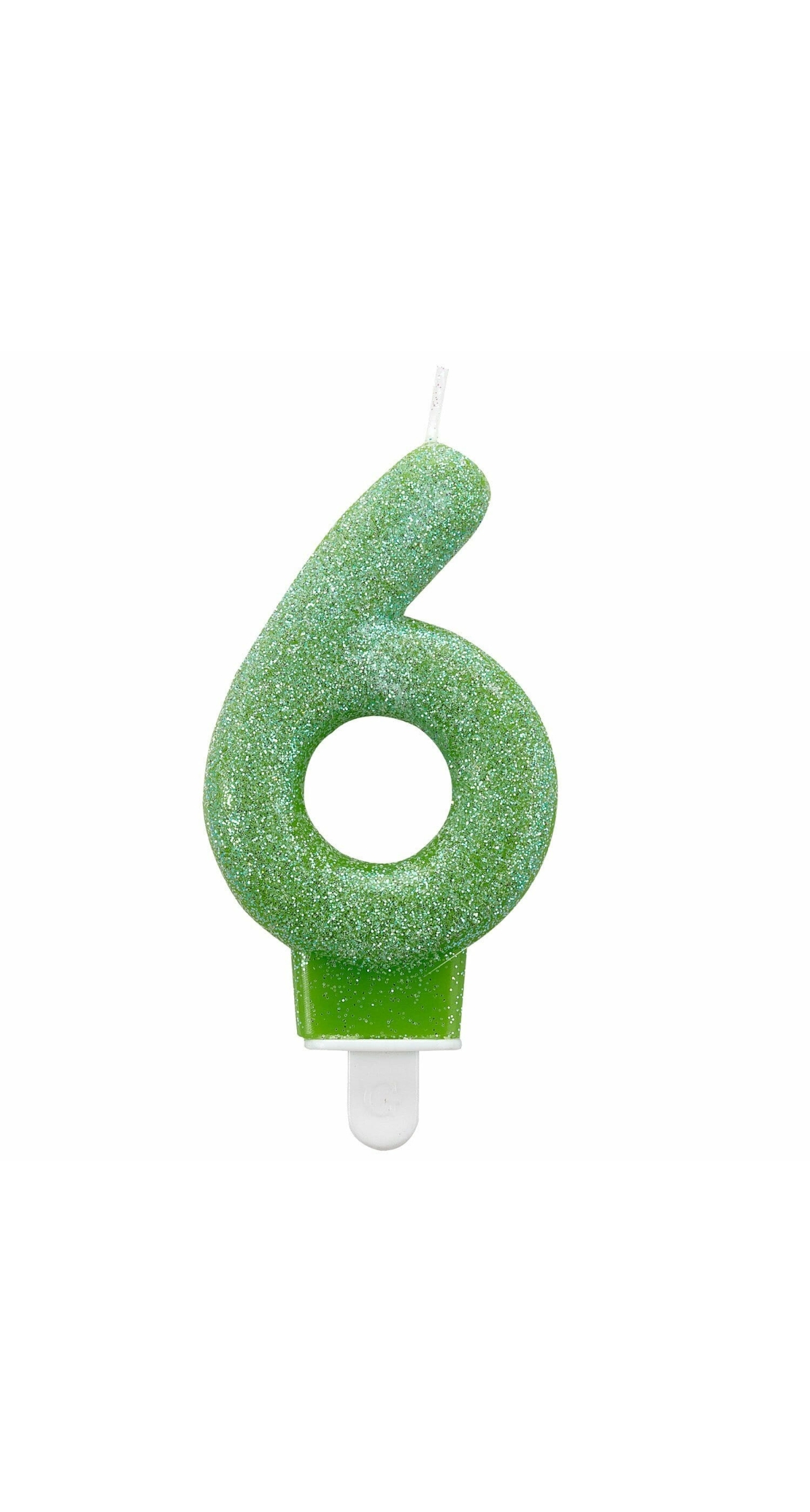 Number Candle 6 Glitter Height 7.6 cm