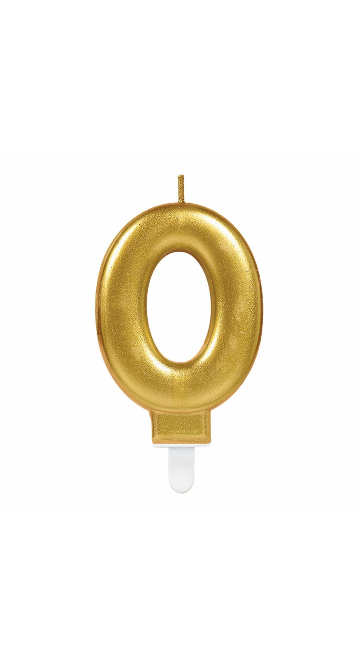 Candle Number 0 Sparkling Celebrations Gold - 7.5cm