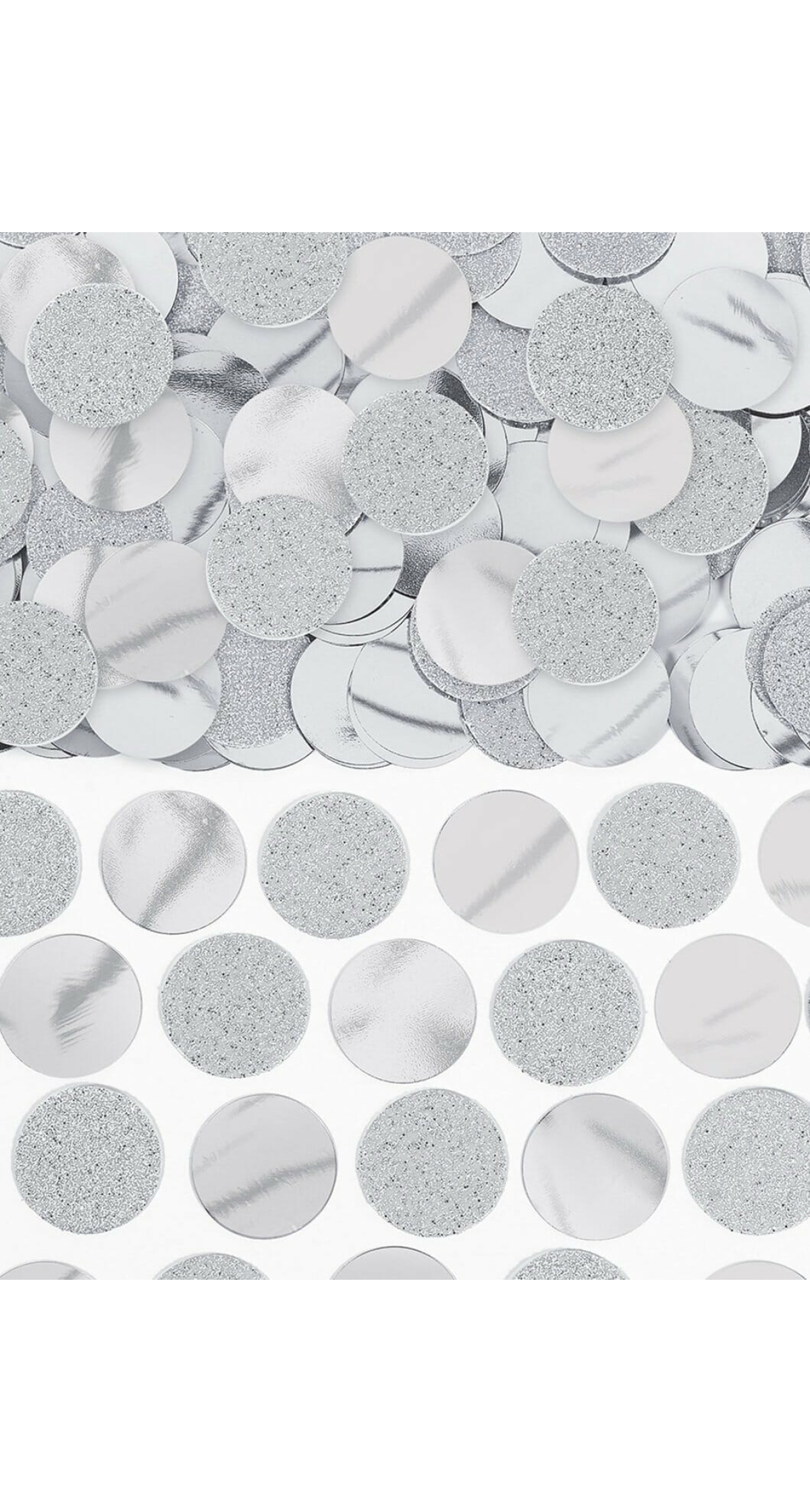 Sliver Glitter Foil Circle Confetti - 63g