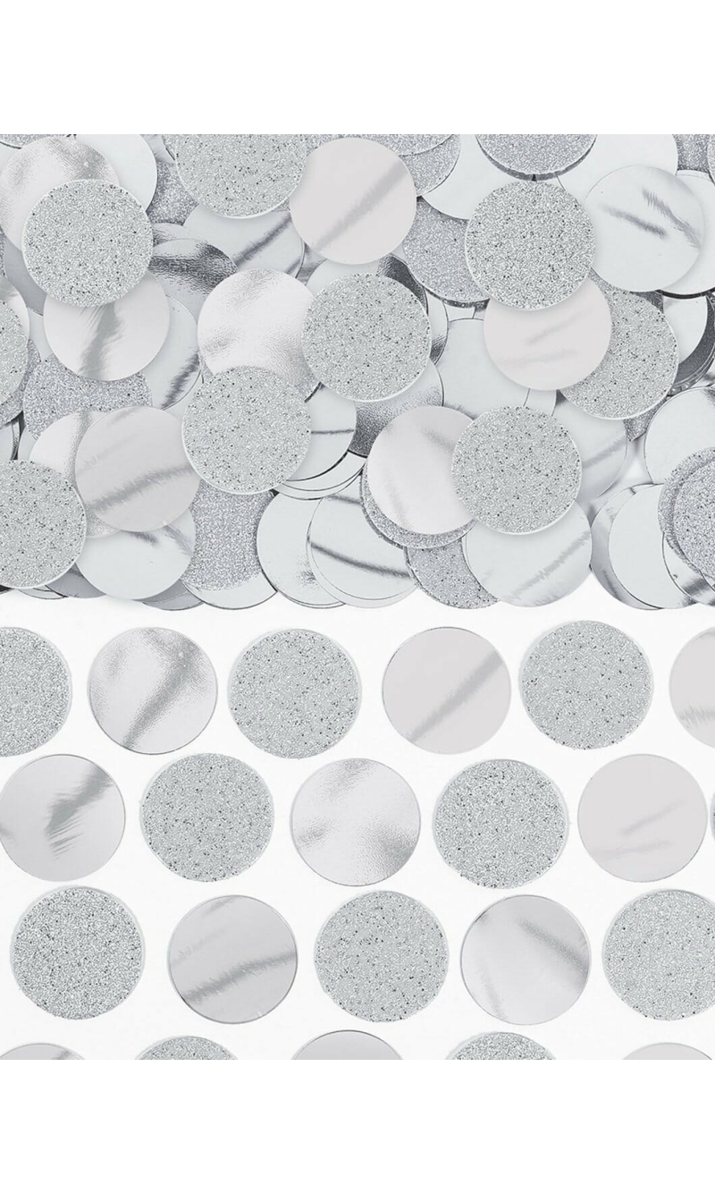 Sliver Glitter Foil Circle Confetti - 63g