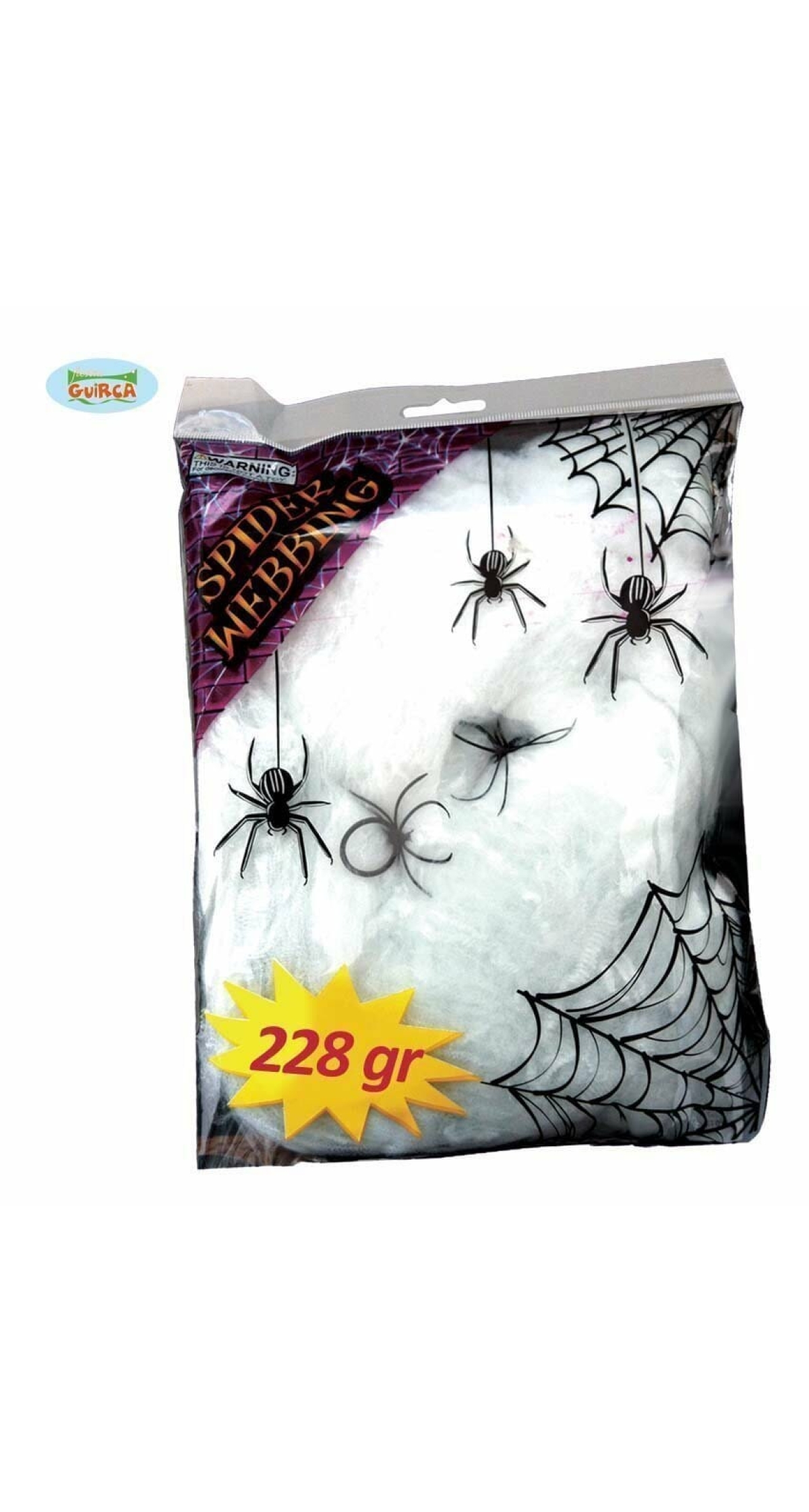 Spider Webbing with Plastic Spiders - 228grams
