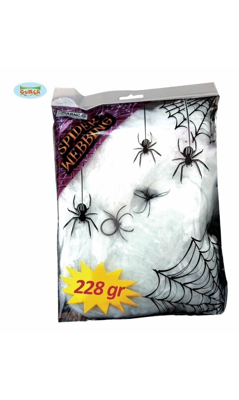 Spider Webbing with Plastic Spiders - 228grams