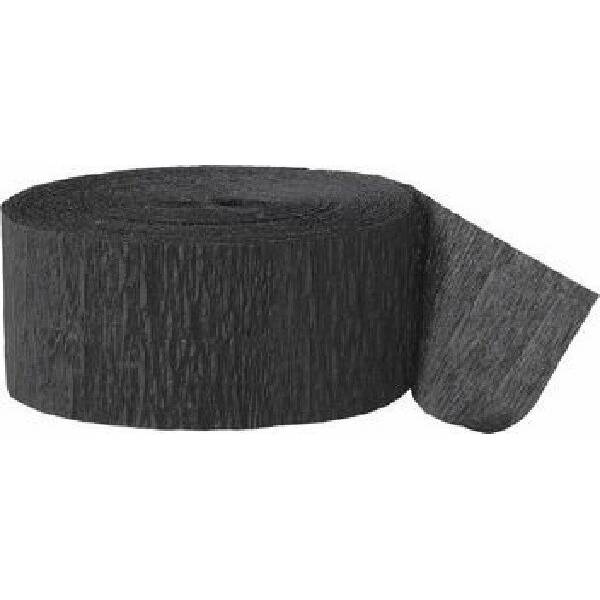 Crepe Streamer Black (81ft) - 4.45cm x 24.6m