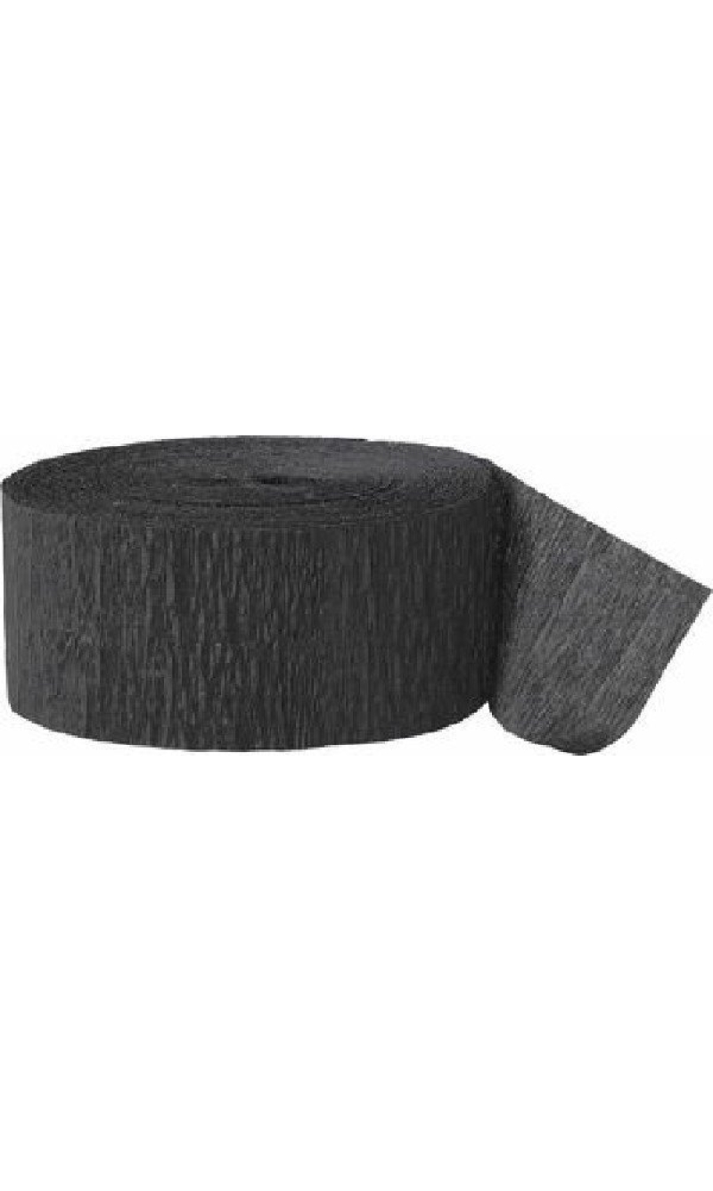 Crepe Streamer Black (81ft) - 4.45cm x 24.6m