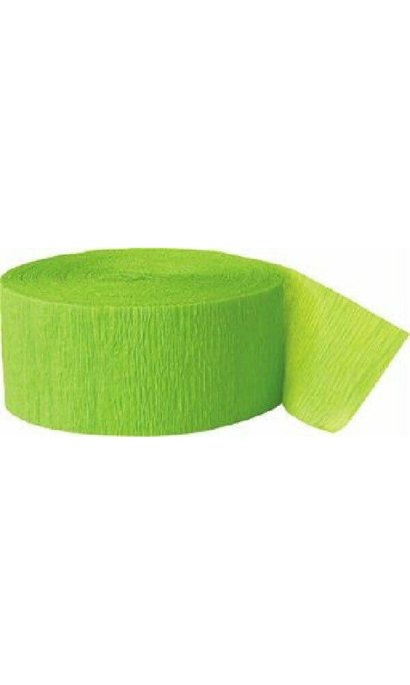 Crepe Streamer Lime Green (81ft) - 4.45cm x 24.6m