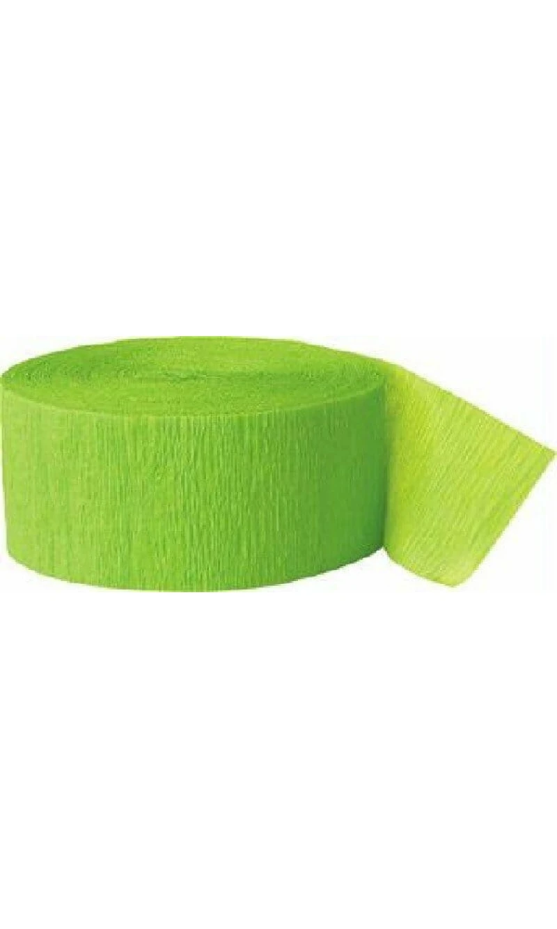 Crepe Streamer Lime Green (81ft) - 4.45cm x 24.6m