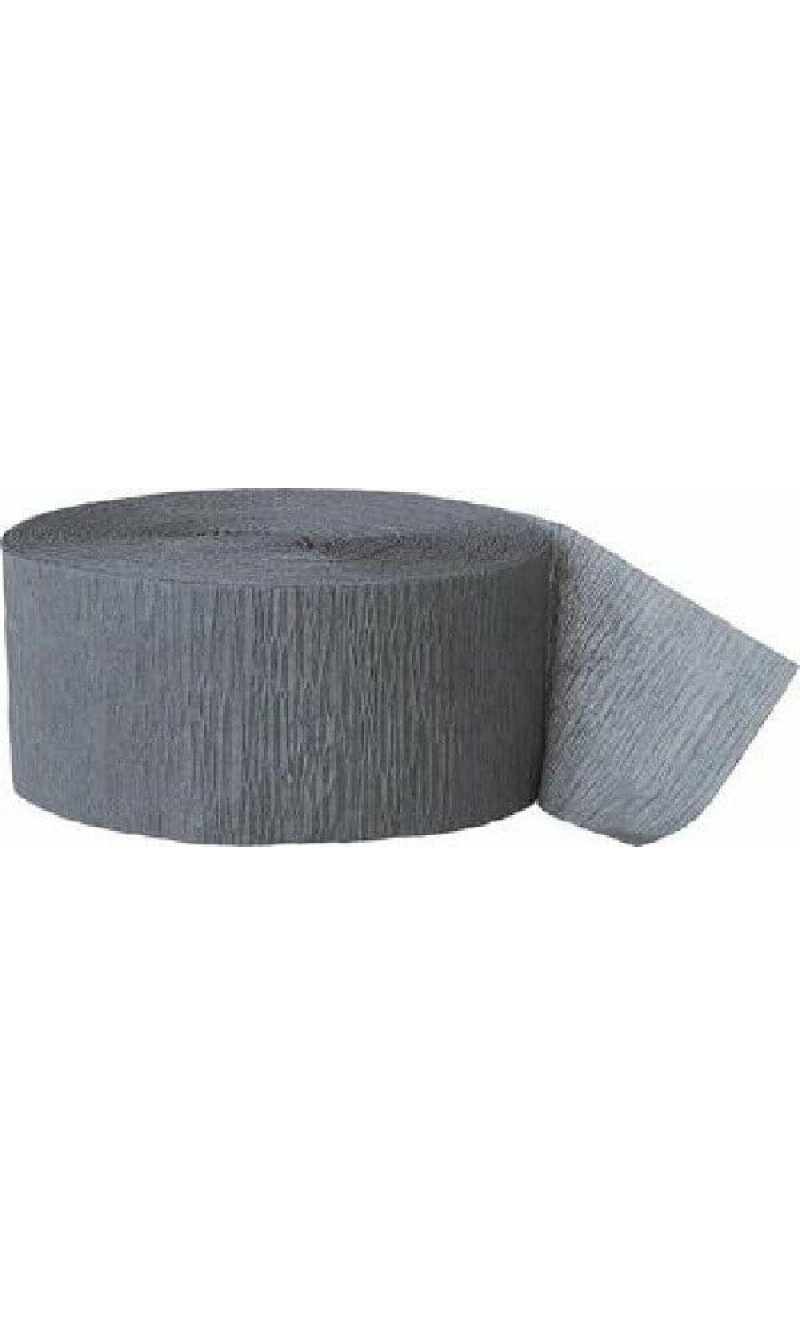 Crepe Streamer Grey (81ft) - 4.45cm x 24.6m
