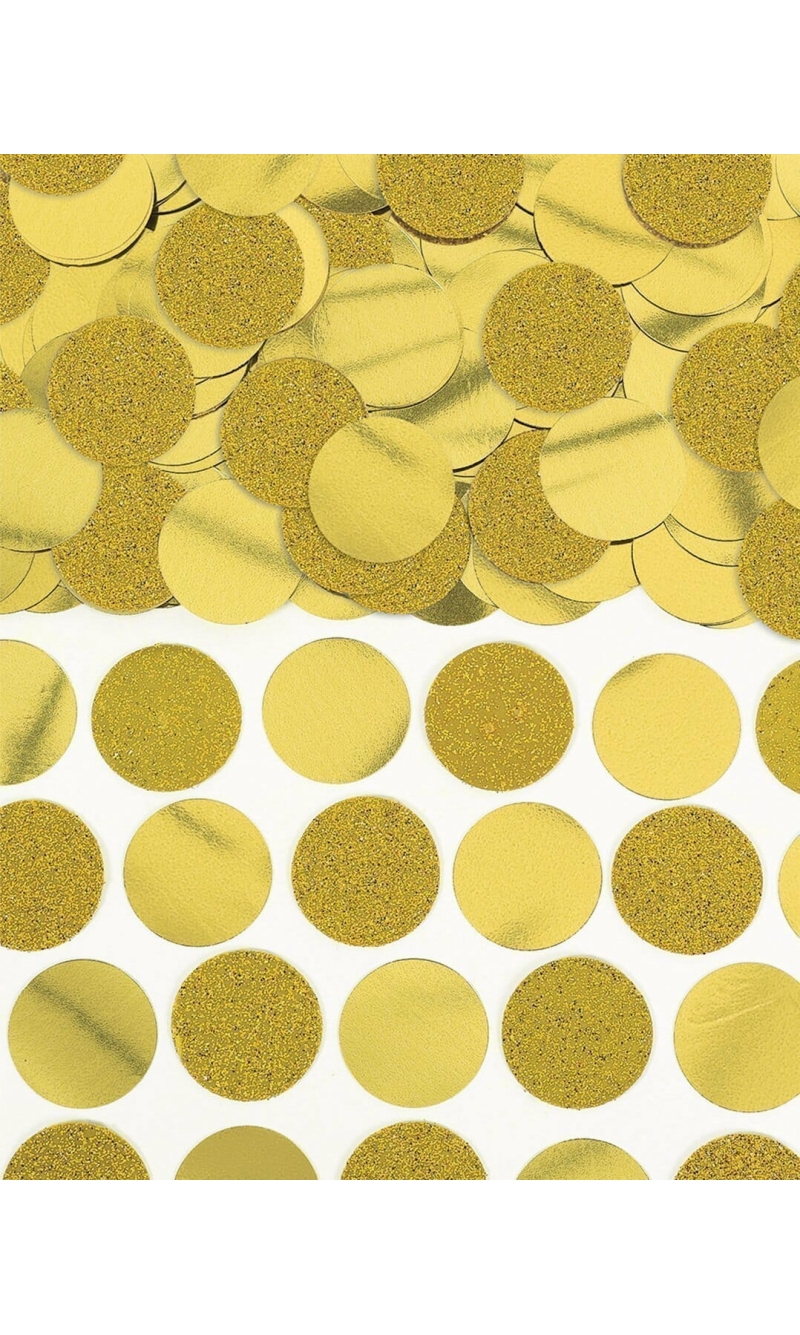 Gold Glitter Foil Circle Confetti - 63g