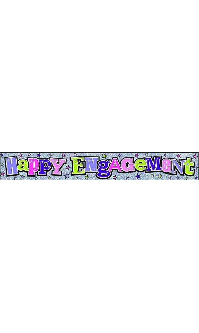 Happy Engagement Holographic Foil Banner - 2.5m