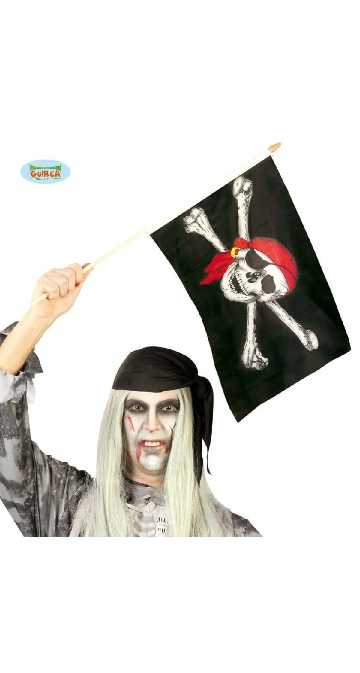 Pirate Flag with Stick - 30cm x 47cm