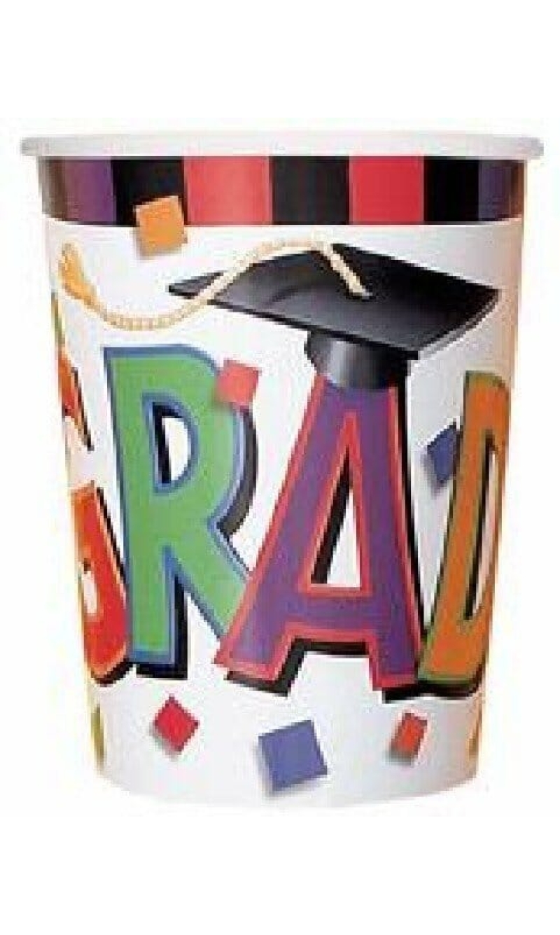 Graduation (Grad) Paper Cups 270ml - 8pk