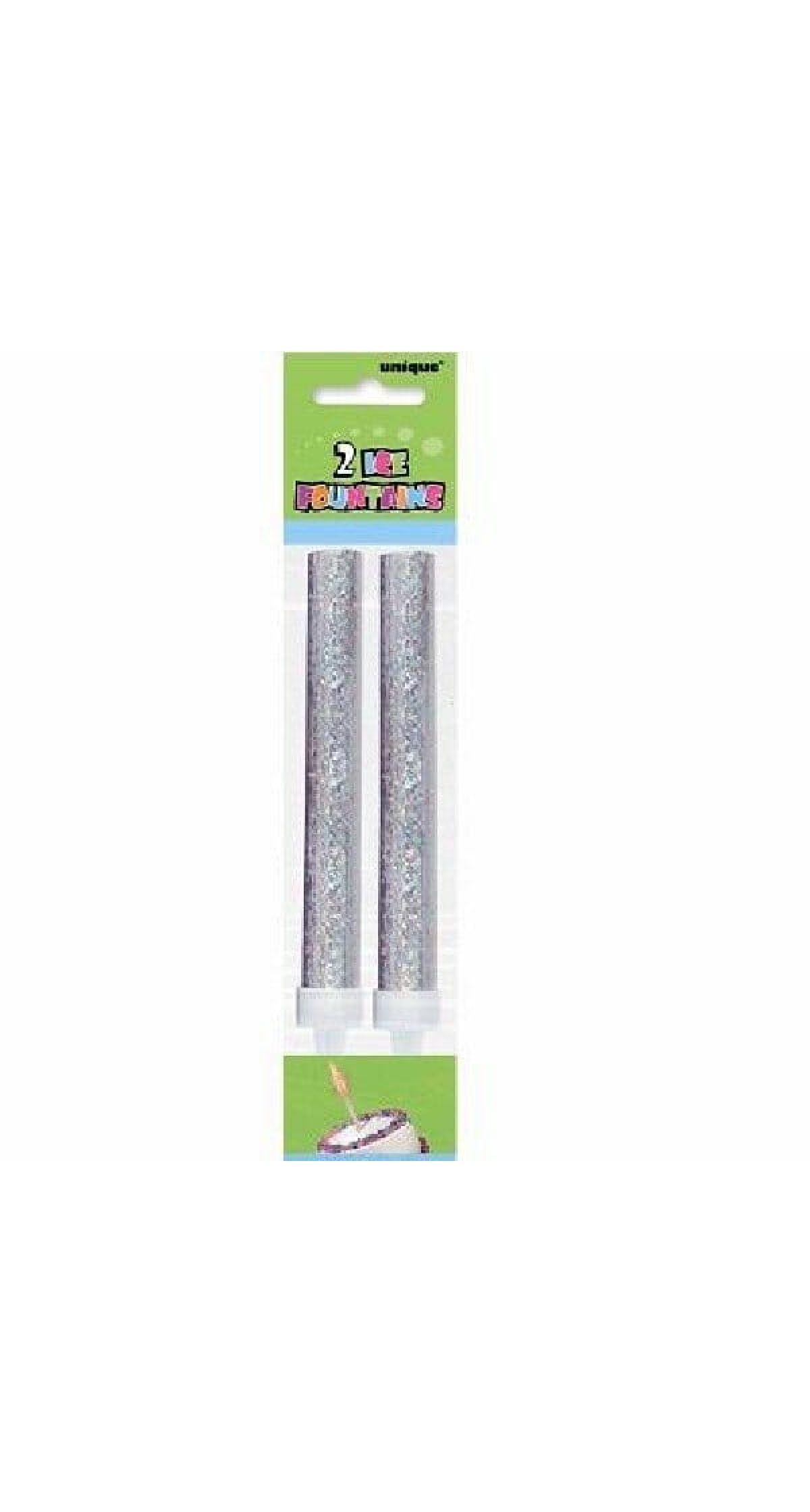 Ice Fountain Candle Unique Silver 12cm - 2pk